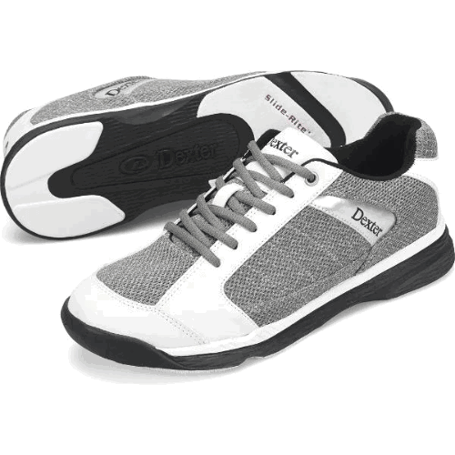 Dexter Men's Wyoming Light Grey & White Knit Bowling Shoes - Comfortable & Durable for League Play & Casual Bowling