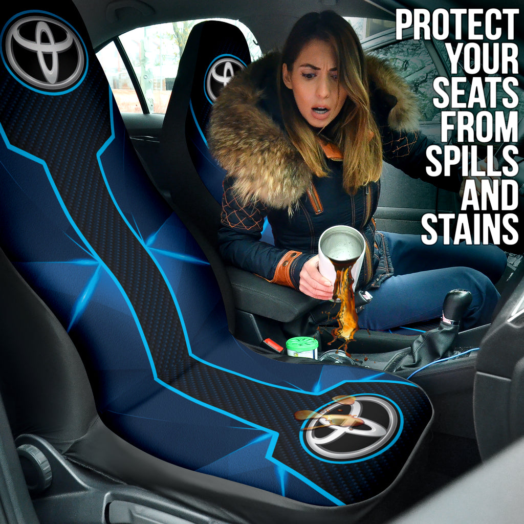 Premium Toyota Blue Car Seat Covers 210101 - Universal Fit, Comfort & Style for Sedans, SUVs & Trucks - Perfect for Daily Commute, Road Trips & Family Outings