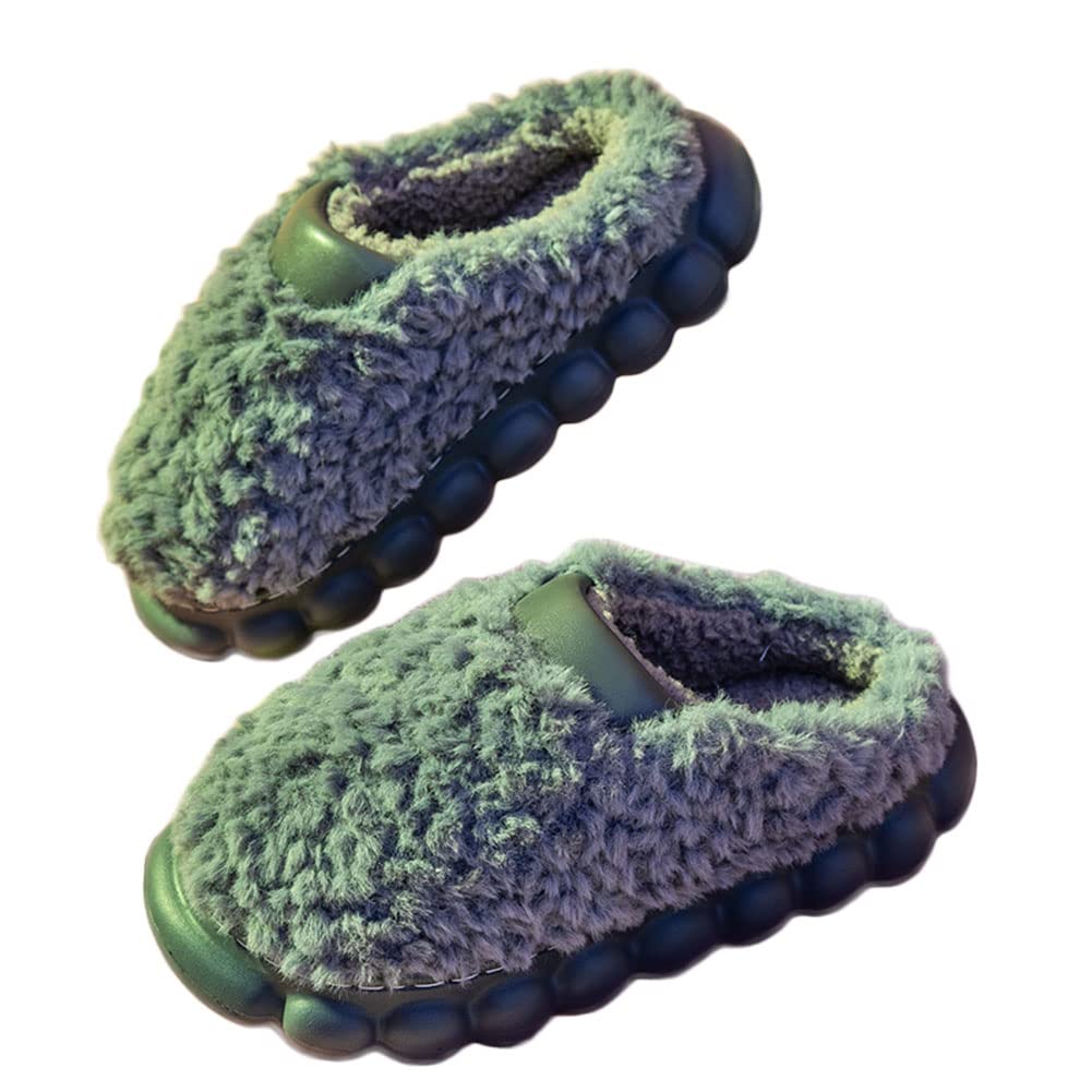 Women's Fluffy Winter Slippers - Thick Fur House Shoes with Non-Slip Sole for Indoor & Bedroom Use - Cozy Platform Slippers for Cold Weather Comfort
