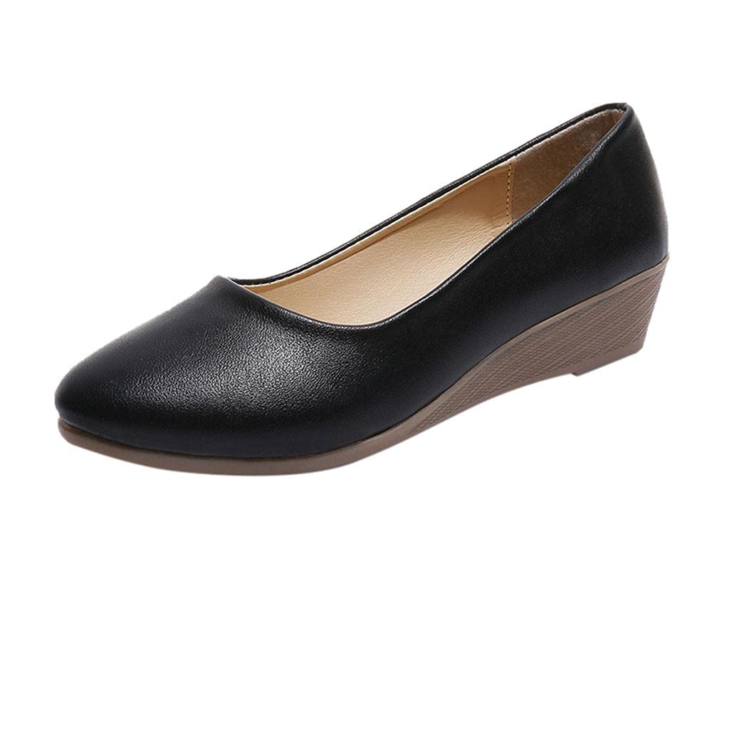RQWEIN Women's Pointed Toe Low Heel Pumps - Comfortable Wedge Casual Shoes for Work & Office - Perfect for Business Attire, Professional Outfits & Everyday Wear