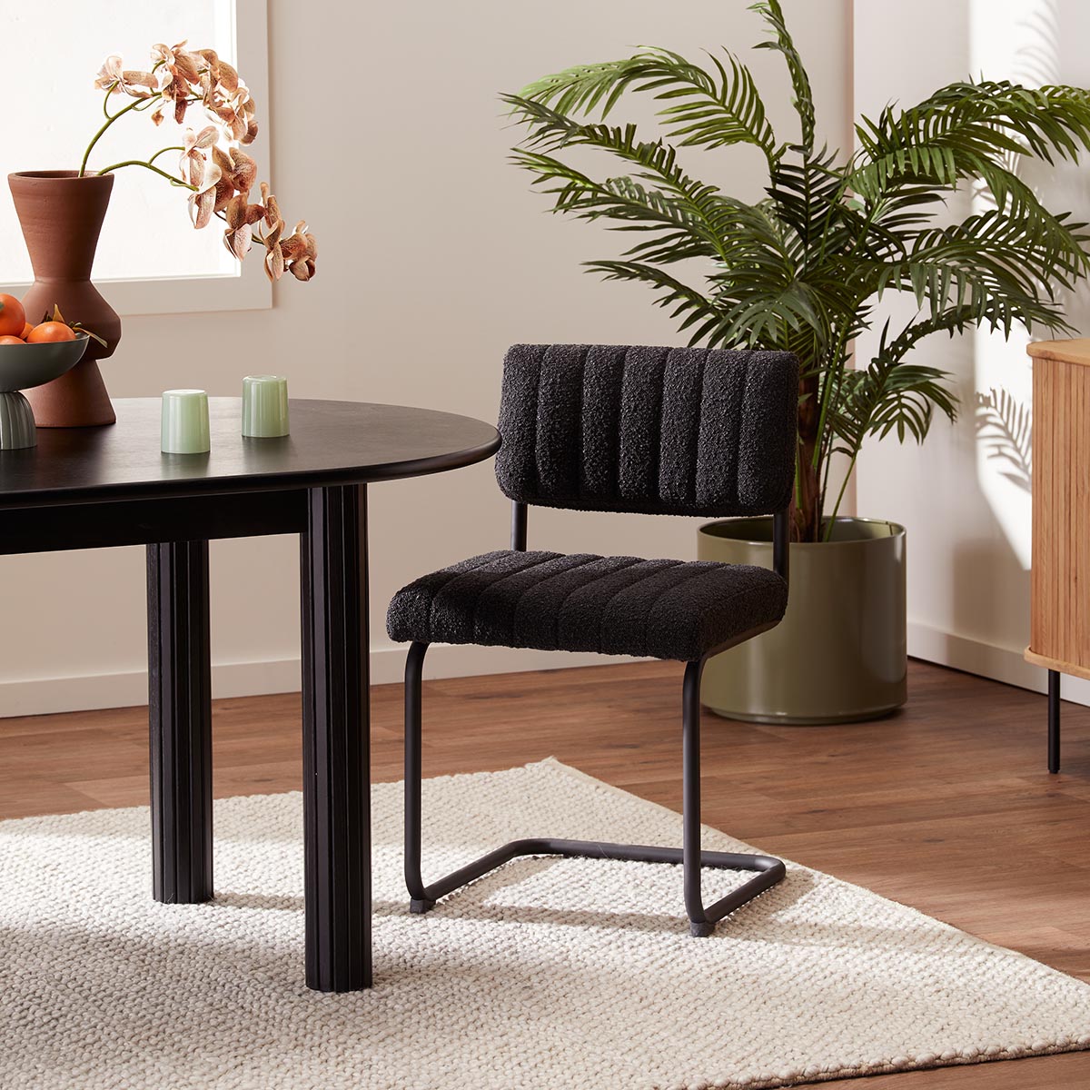 Premium Blake Fabric Dining Chair - Comfortable & Stylish Upholstered Seat for Kitchen, Dining Room, or Home Office - Modern Home Furniture with Durable Fabric & Sturdy Wooden Legs