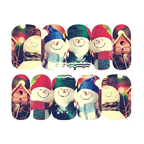 Angel3292 Christmas Nail Stickers - Self-Adhesive Holiday Nail Art Wraps, Full Cover Xmas Nail Patches with Bright Colors for Easy Application | Perfect for Holiday Parties, Gift Giving & Festive Nail Decorations