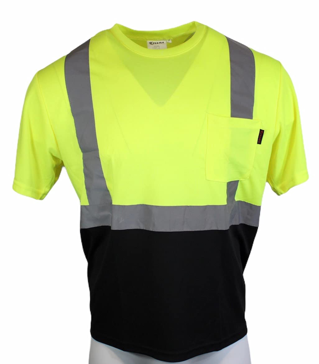 ANSI Hi-Vis Safety T-Shirt - Class 2 Reflective Yellow/Orange - Road Work & Construction
