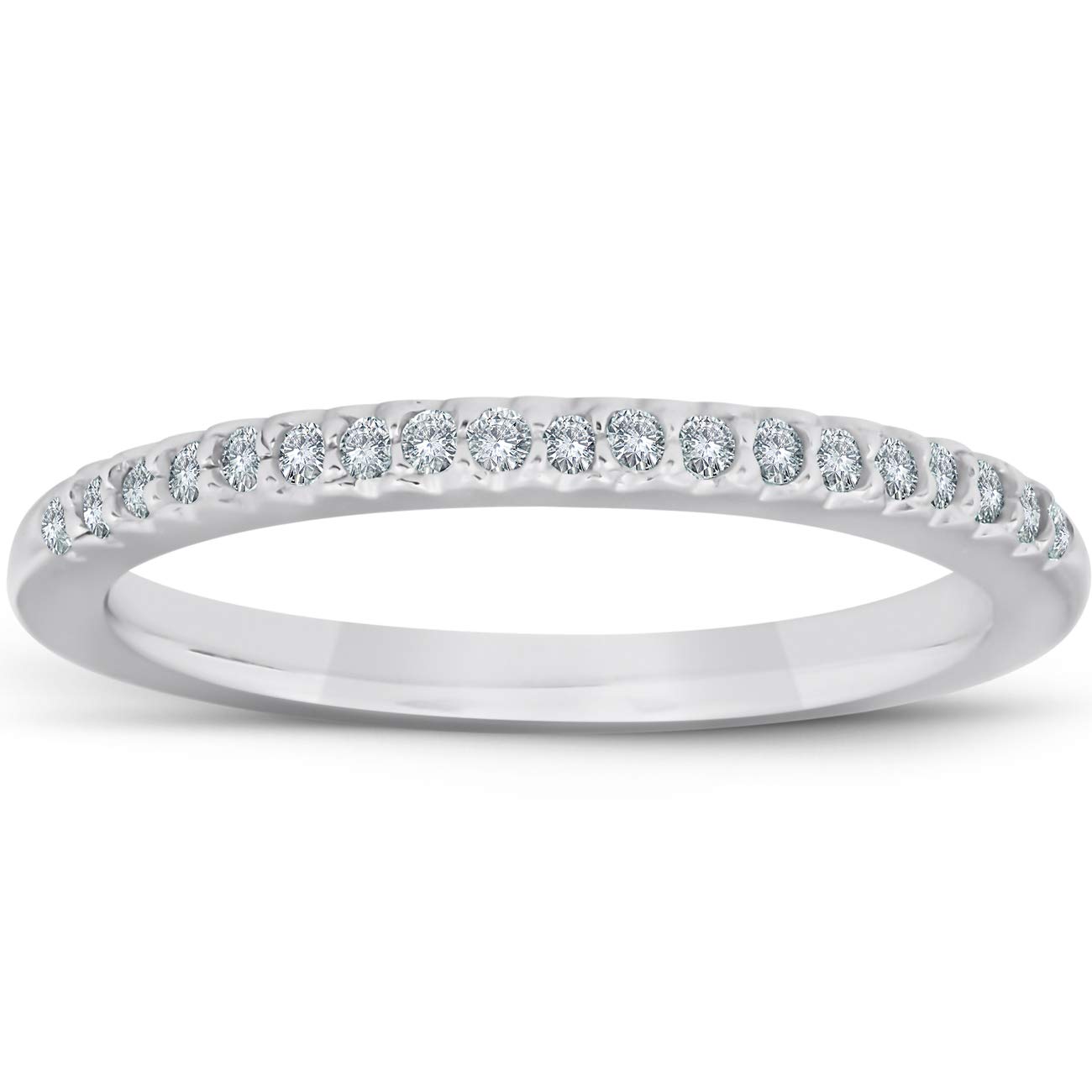 1/4 Carat Diamond Wedding Ring 14K White Gold Pave French Set - Elegant Engagement & Anniversary Band for Women, Perfect for Proposals, Weddings & Special Occasions