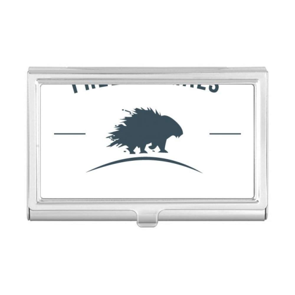 Cartoon Hedgehog Business Card Holder - Cute Animal Design Blue Outline Card Case for Men & Women - Perfect for Office, Networking & Gifts