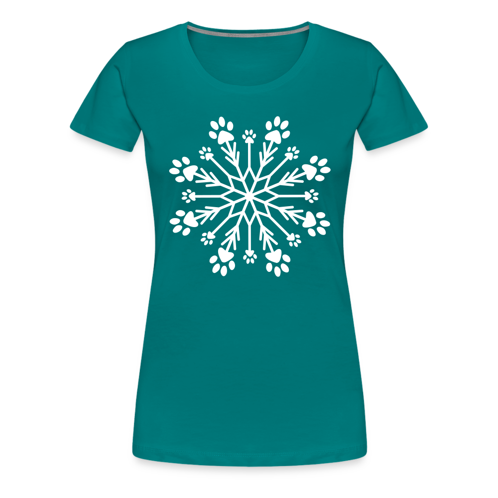 Premium Paw Snowflake Graphic T-Shirt for Men & Women - Soft Cotton Casual Tee for Winter, Christmas, and Holiday Outfits