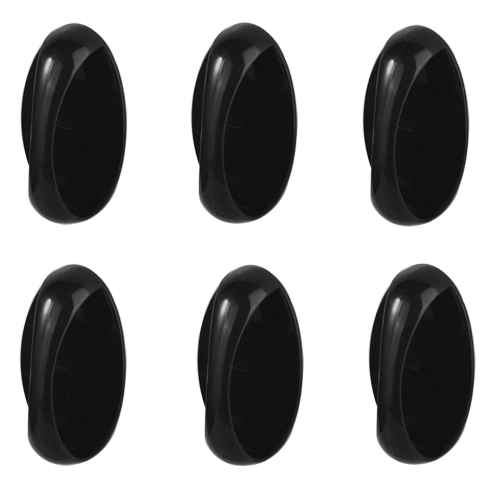 6-Piece Black Plastic Cabinet Handles - Self-Adhesive Kitchen & Furniture Drawer Pulls for Wardrobe, Cupboard & Toilet Lid - Easy Installation Home Upgrade (Perfect for DIY Kitchen Renovation & Bathroom Organization)