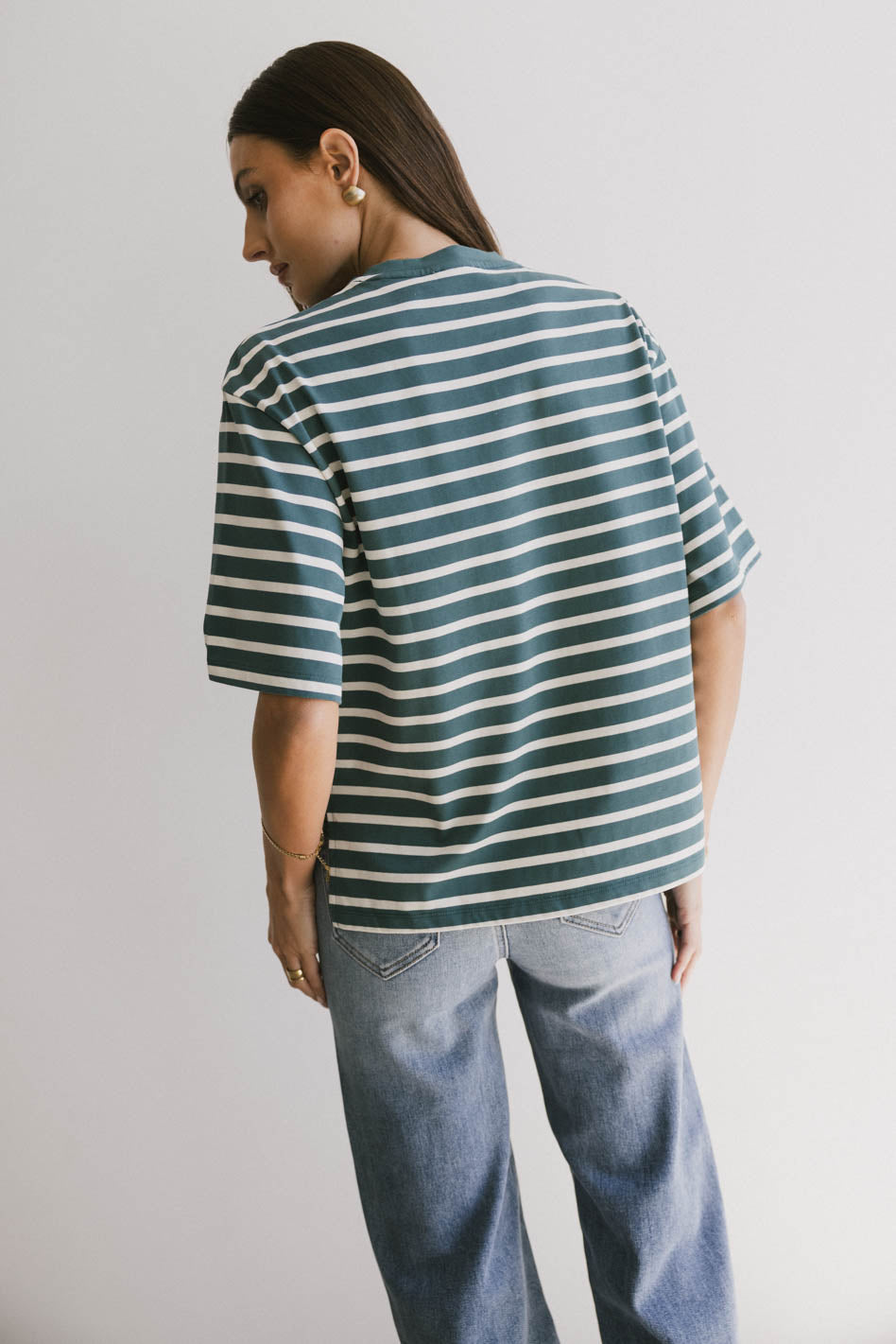 Freddie Striped Tee in Teal | Soft Cotton Crewneck T-Shirt for Men | Casual Wear & Everyday Outfits | FINAL SALE