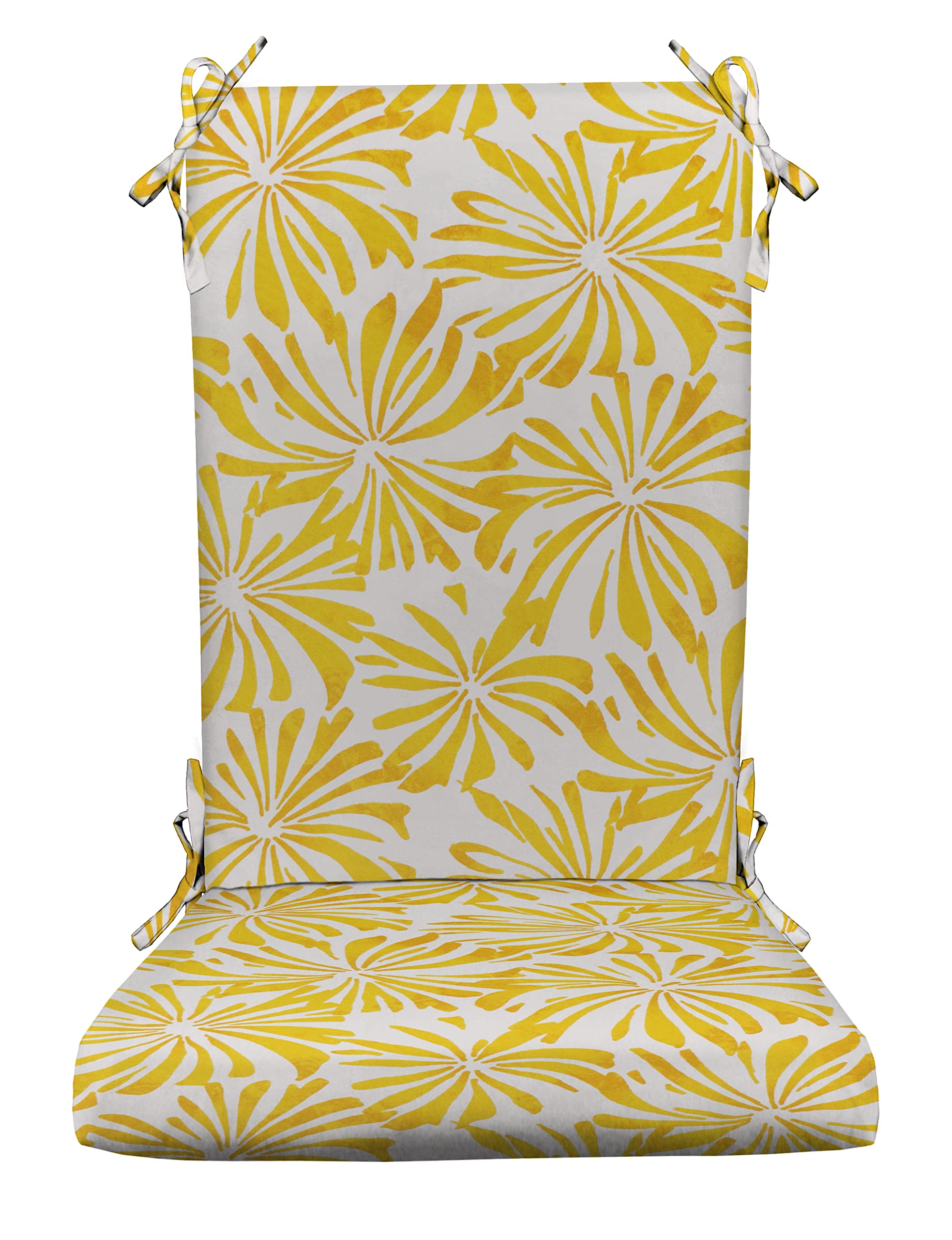 RSH Décor Indoor Outdoor Foam Rocker Cushion - Comfortable Seat Pad for Rocking Chairs - Choose Size & Color (Standard, Aria Spice Yellow) - Perfect for Patio, Garden, Porch & Nursery Relaxation