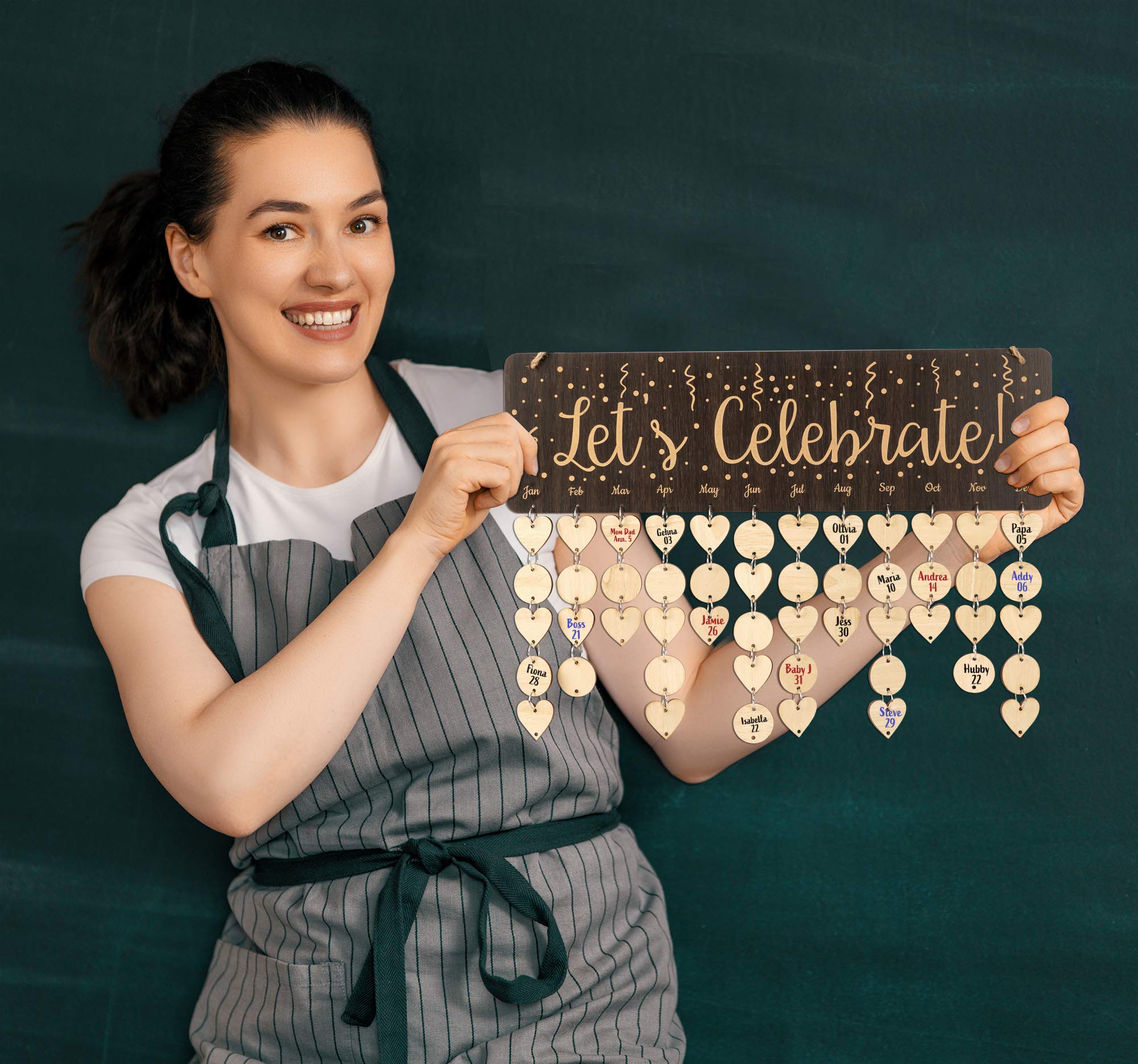 Wooden Birthday Calendar - DIY Hanging Plaque for Farmhouse Decor | Perfect Gift for Grandparents & Family Events
