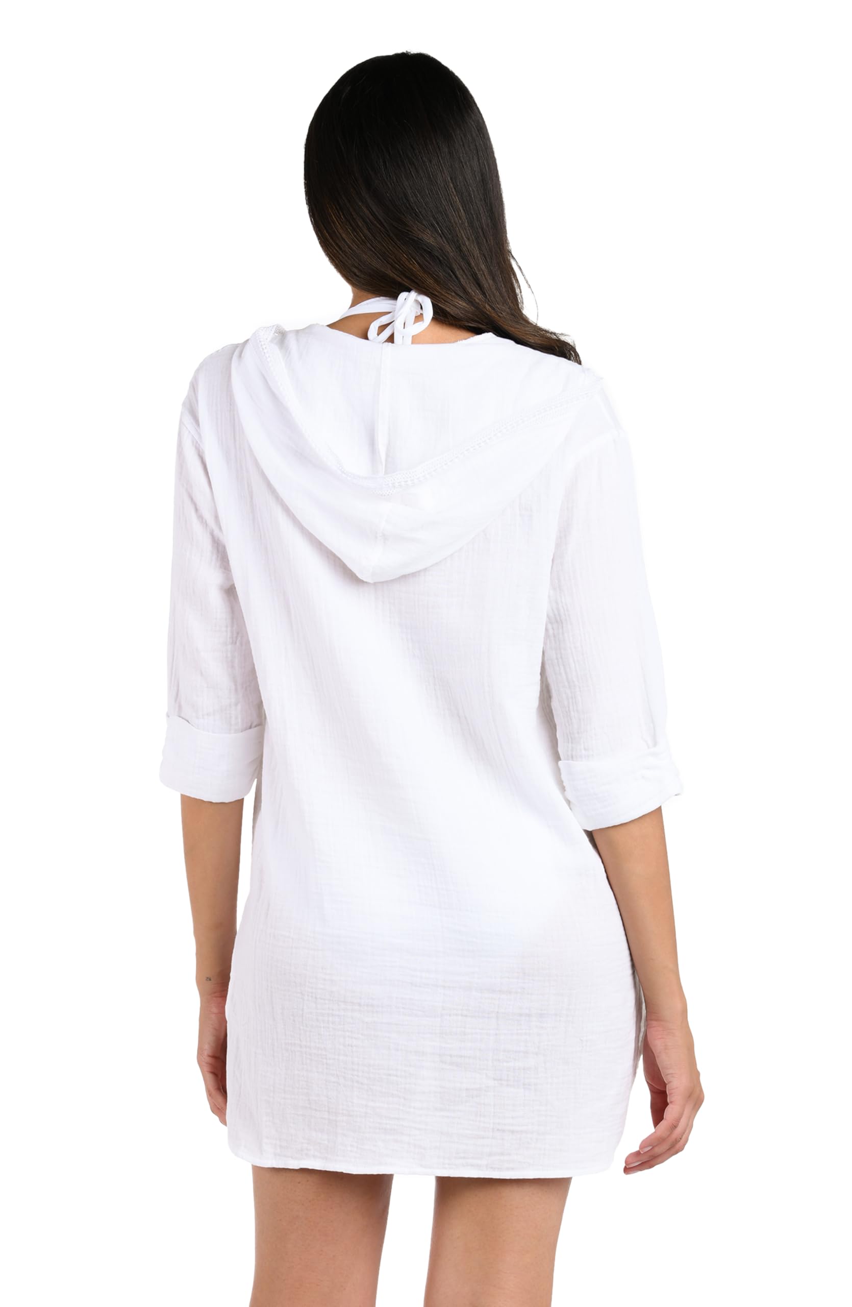 La Blanca Women's Between The Lines Pullover Square Hoodie Cover Up - Soft Casual Sweatshirt for Lounge, Beach & Travel - Plus Size Options Available
