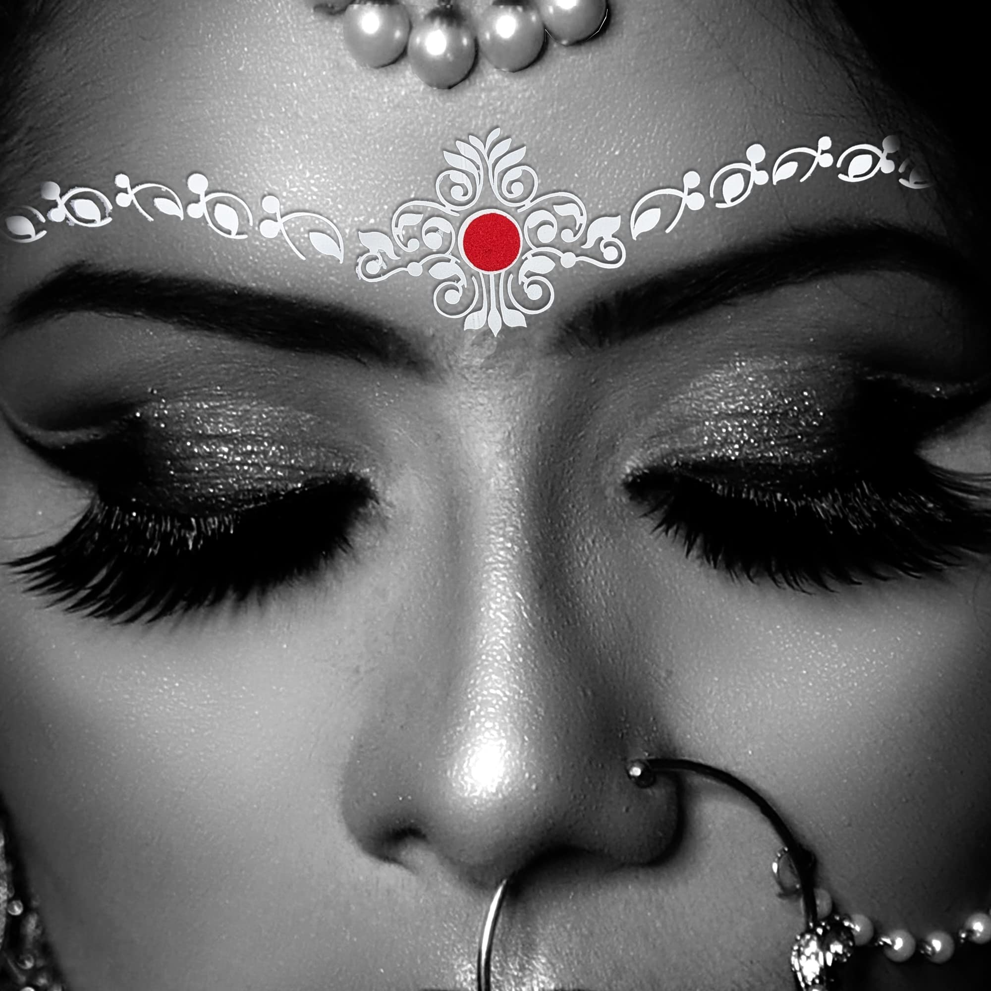 Comet Busters Traditional Bengali Bridal Bindi for Women - Authentic Indian Wedding Forehead Jewelry - Perfect for Weddings, Festivals & Cultural Events (BIN1984)
