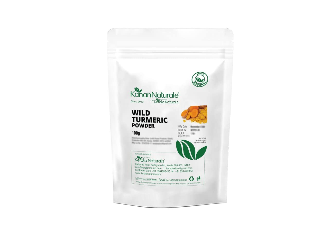 Wild/Kasturi Turmeric Powder 100g & Green Gram Powder 100g - Pure Natural Skin Care Face Pack Combo for Glowing Skin & Acne Treatment | DIY Facial Mask & Ayurvedic Beauty Routine