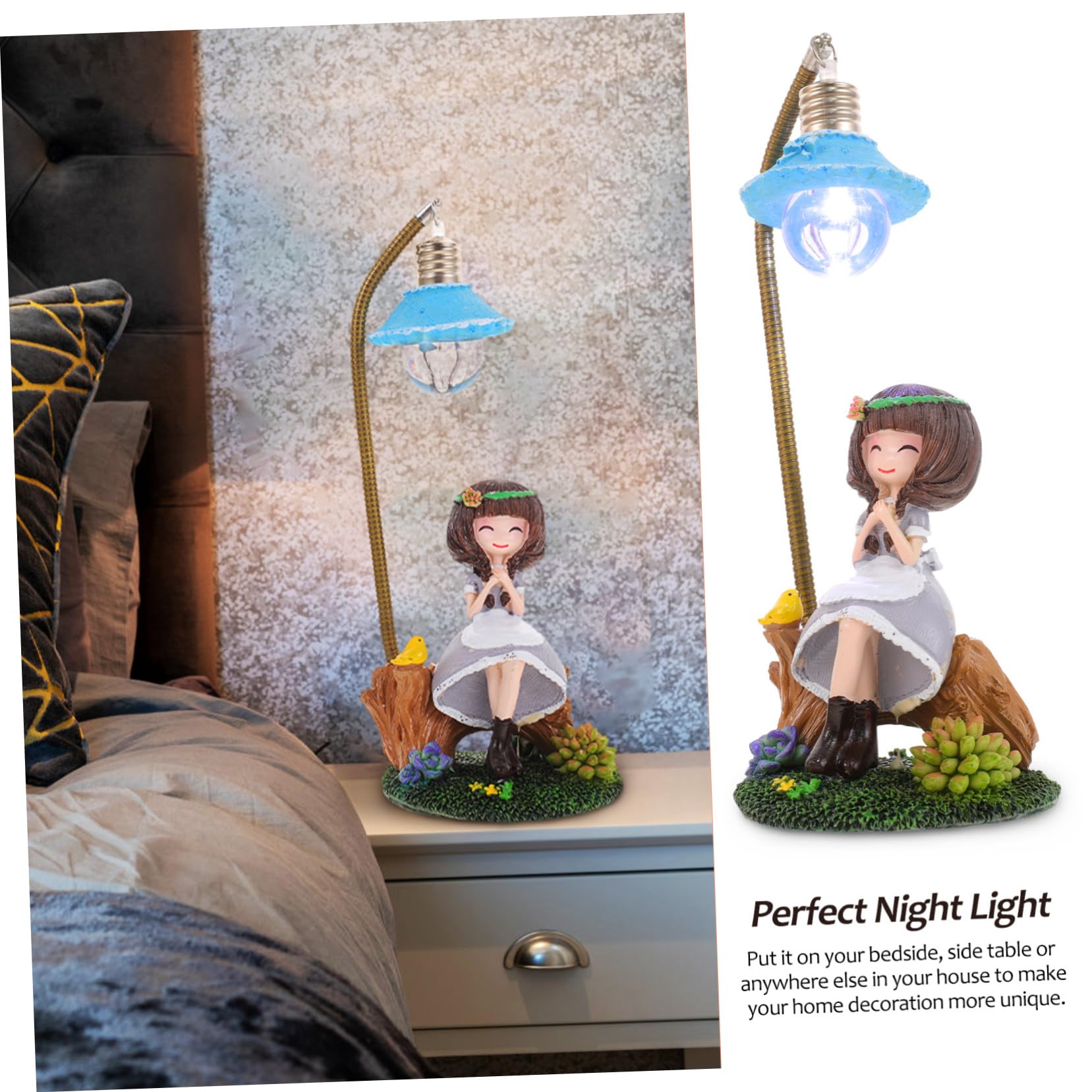 Artibetter Modern Resin Cartoon Night Light - Decorative LED Bedside Lamp for Kids Room, Nursery & Home Decor | Soft Glow for Nighttime Reading & Relaxation