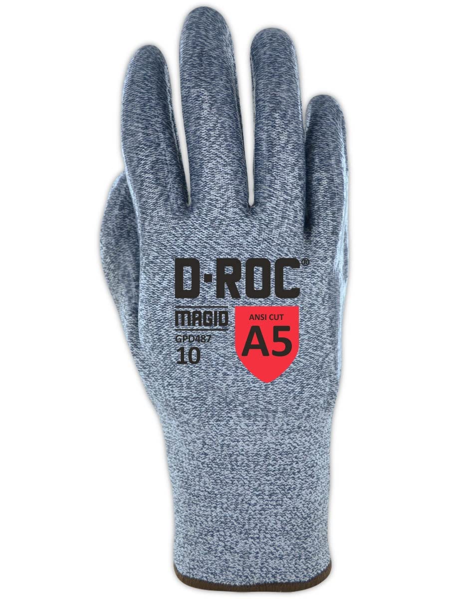 Heat-Resistant Work Gloves Size 7/S - ANSI Cut Level A5 Silicone Coated for Grip & Protection | HPPE+ Shell (GPD487) | Ideal for Window Fabrication, Sealant Jobs & Glass Handling | Durable Safety Gloves for Construction & Industrial Work