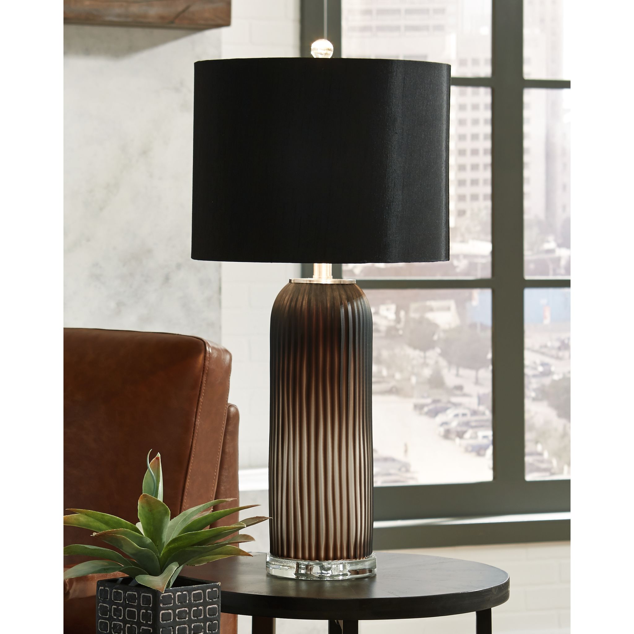 Abaness Modern Table Lamp Set of 2 - 29 Inch Height Bedside Lighting for Bedroom, Living Room & Office - Warm White LED Nightstand Lamps with Fabric Shade