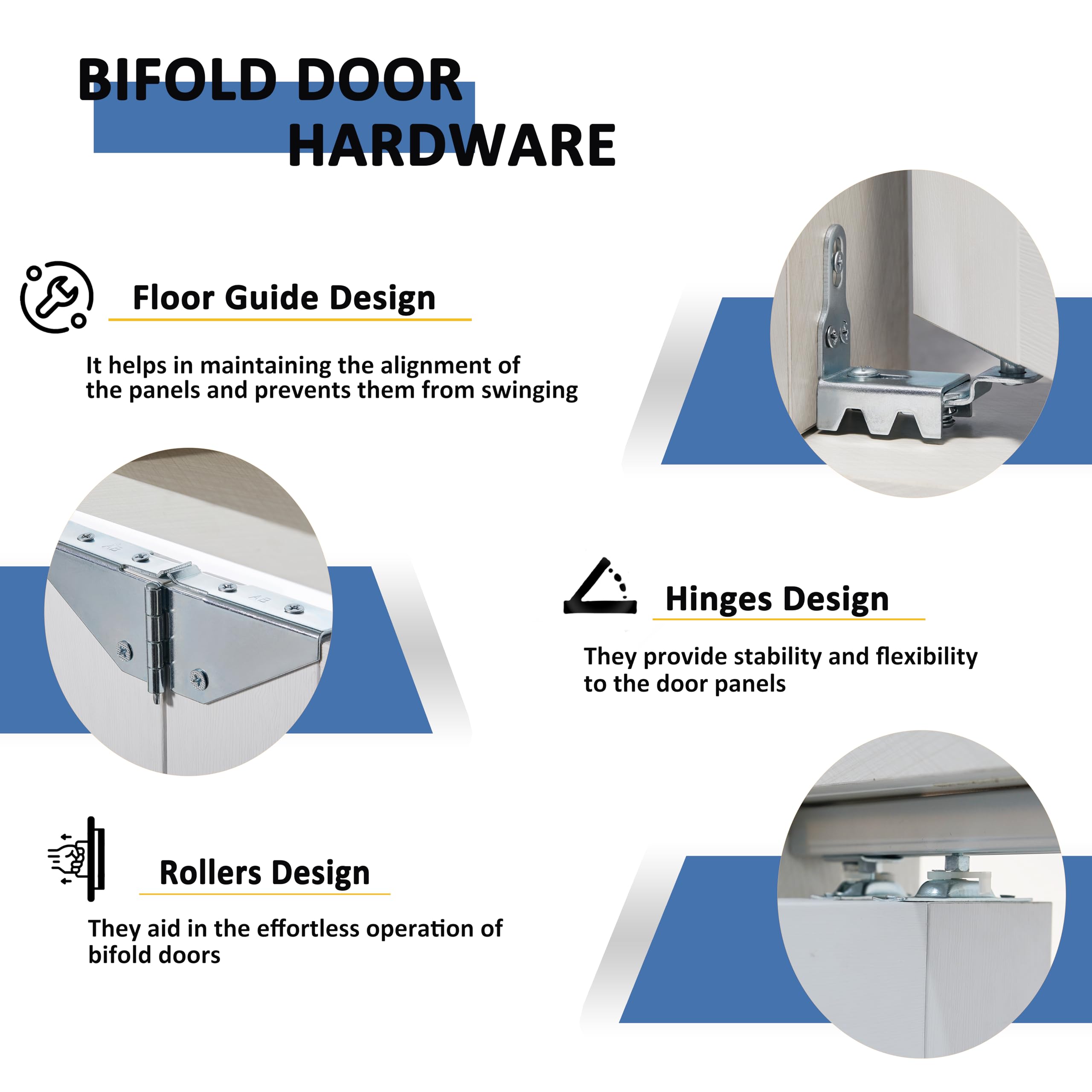 **Barner Home 36x80 Inch White MDF Bi-Fold Closet Doors with Mirror & Hardware Kit - Space-Saving Interior Doors for Bedrooms, Walk-In Closets & Small Spaces**