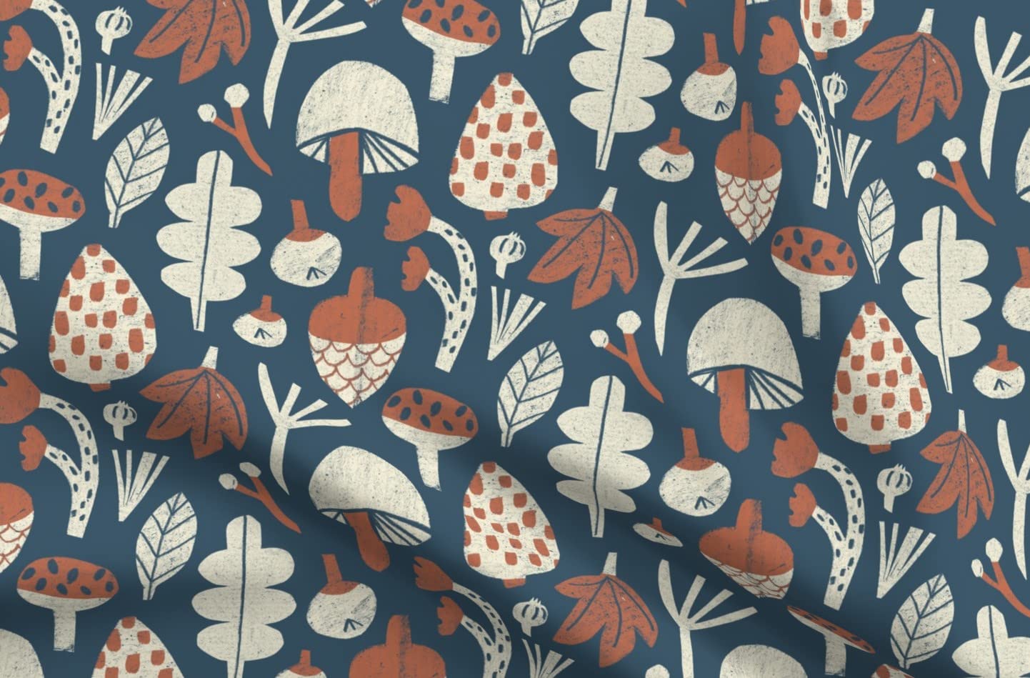 Twigs Mushrooms and Berries Printed Minky Fabric Fat Quarter - Soft Plush Fabric for Sewing Baby Blankets, Quilt Backing & DIY Projects - Perfect for Nursery Decor, Baby Gifts & Cozy Home Crafts