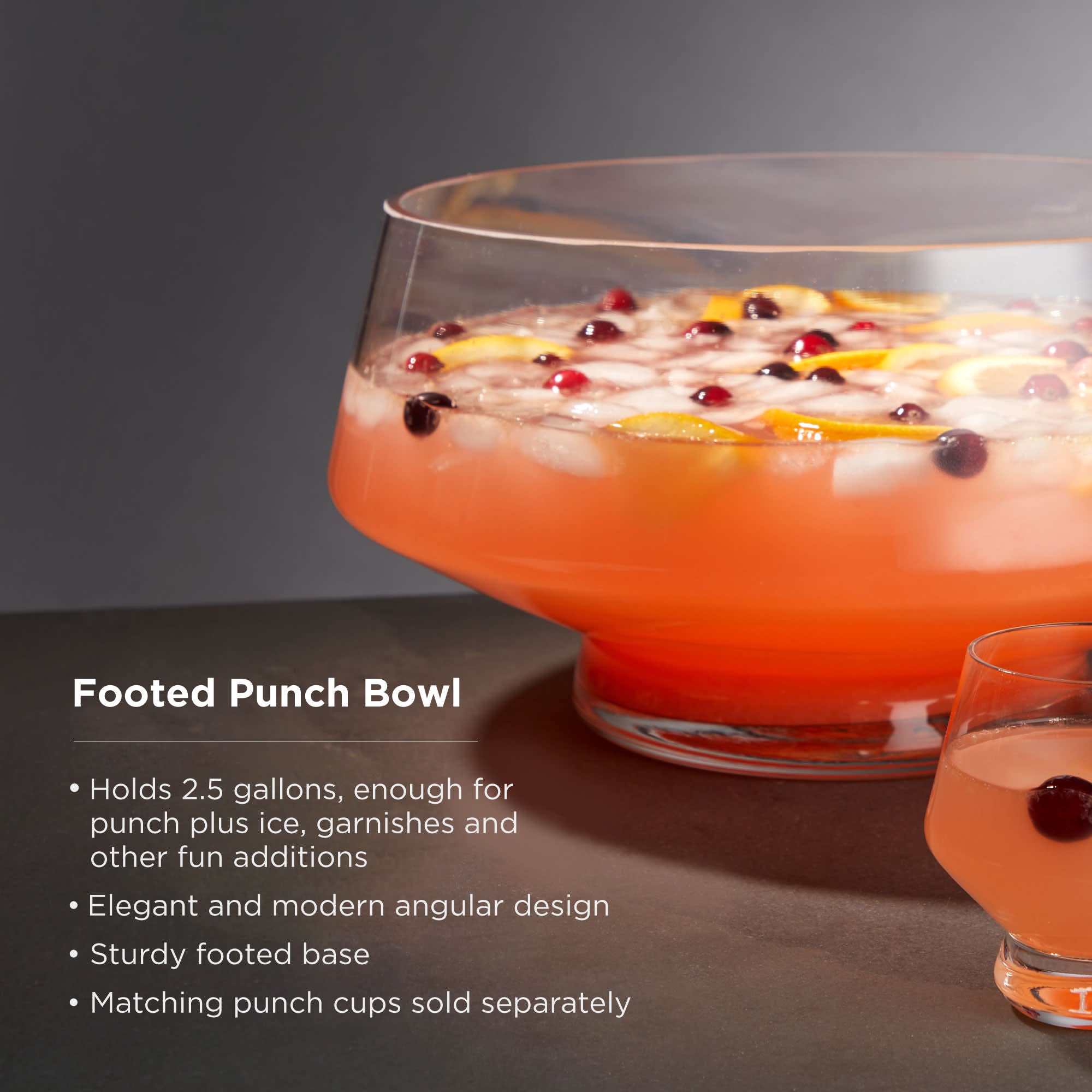 Premium Raye Heavy Base Punch Bowl Set - Elegant Glass Serving Bowl for Parties, Weddings & Holidays - Large Capacity for Drinks, Cocktails & Beverages