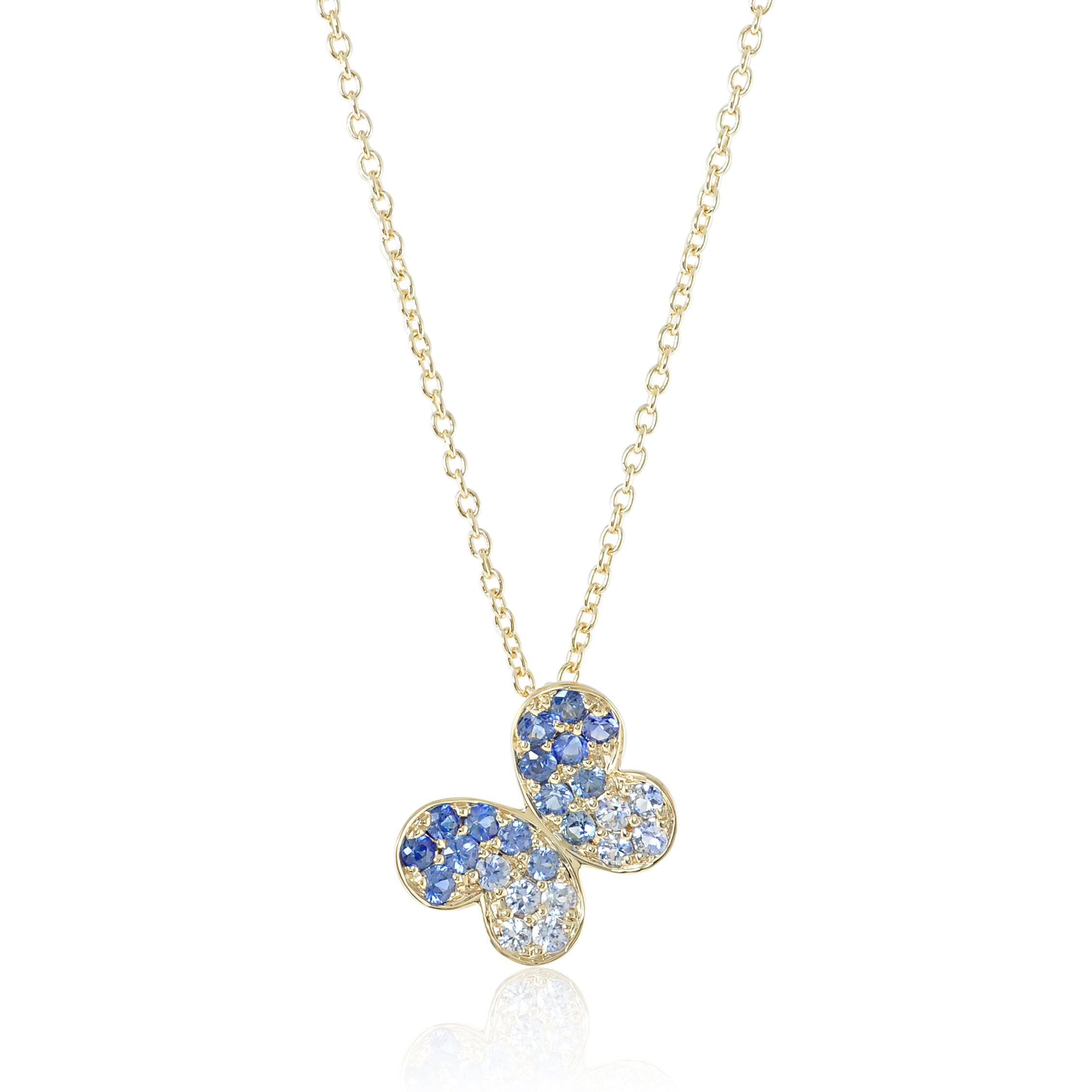 Elegant Sapphire Butterfly Pendant Necklace - 925 Sterling Silver Jewelry for Women - Perfect Gift for Birthday, Anniversary & Valentine's Day