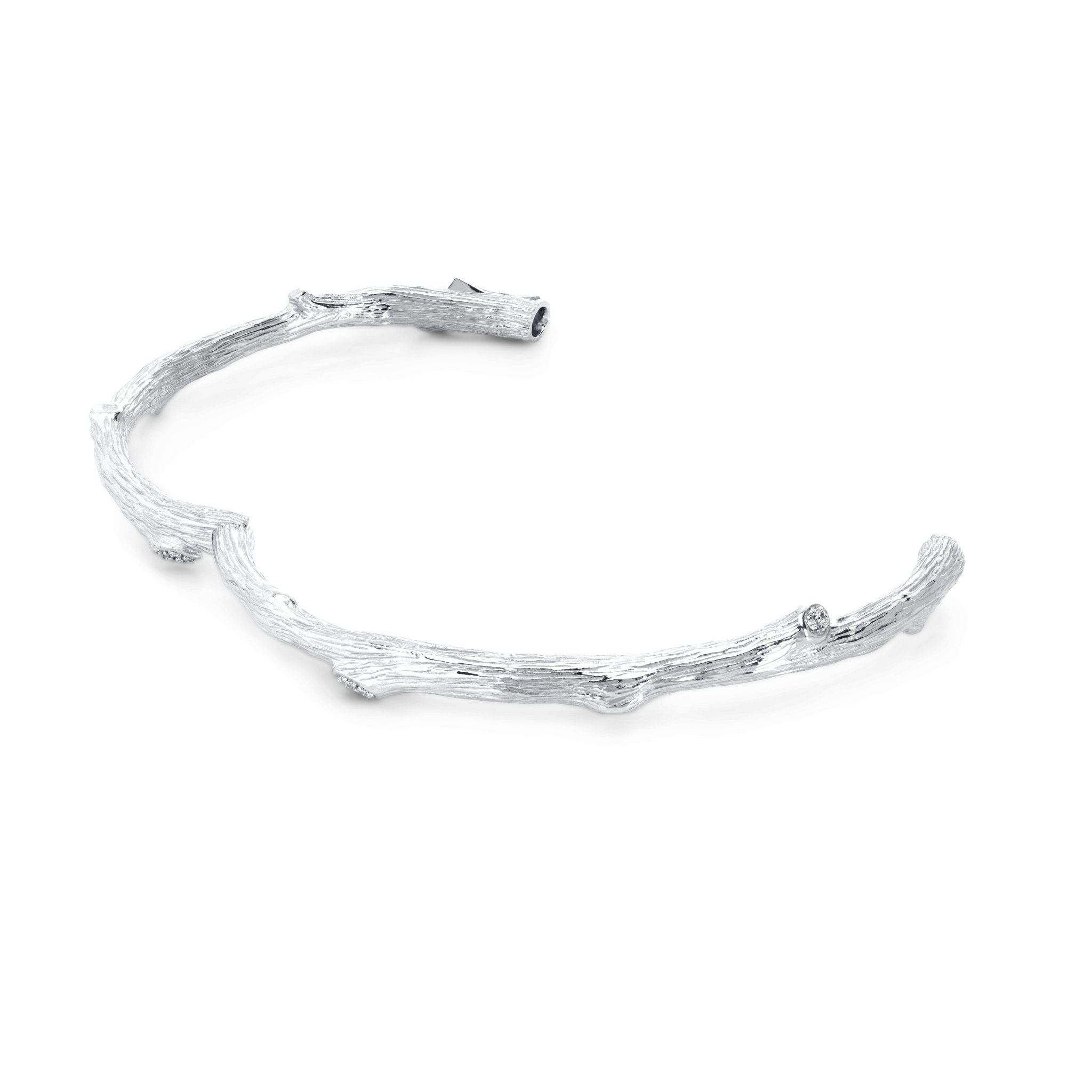 Enchanted Forest Diamond Bangle Bracelet for Women - Sterling Silver Jewelry for Parties, Weddings & Special Occasions