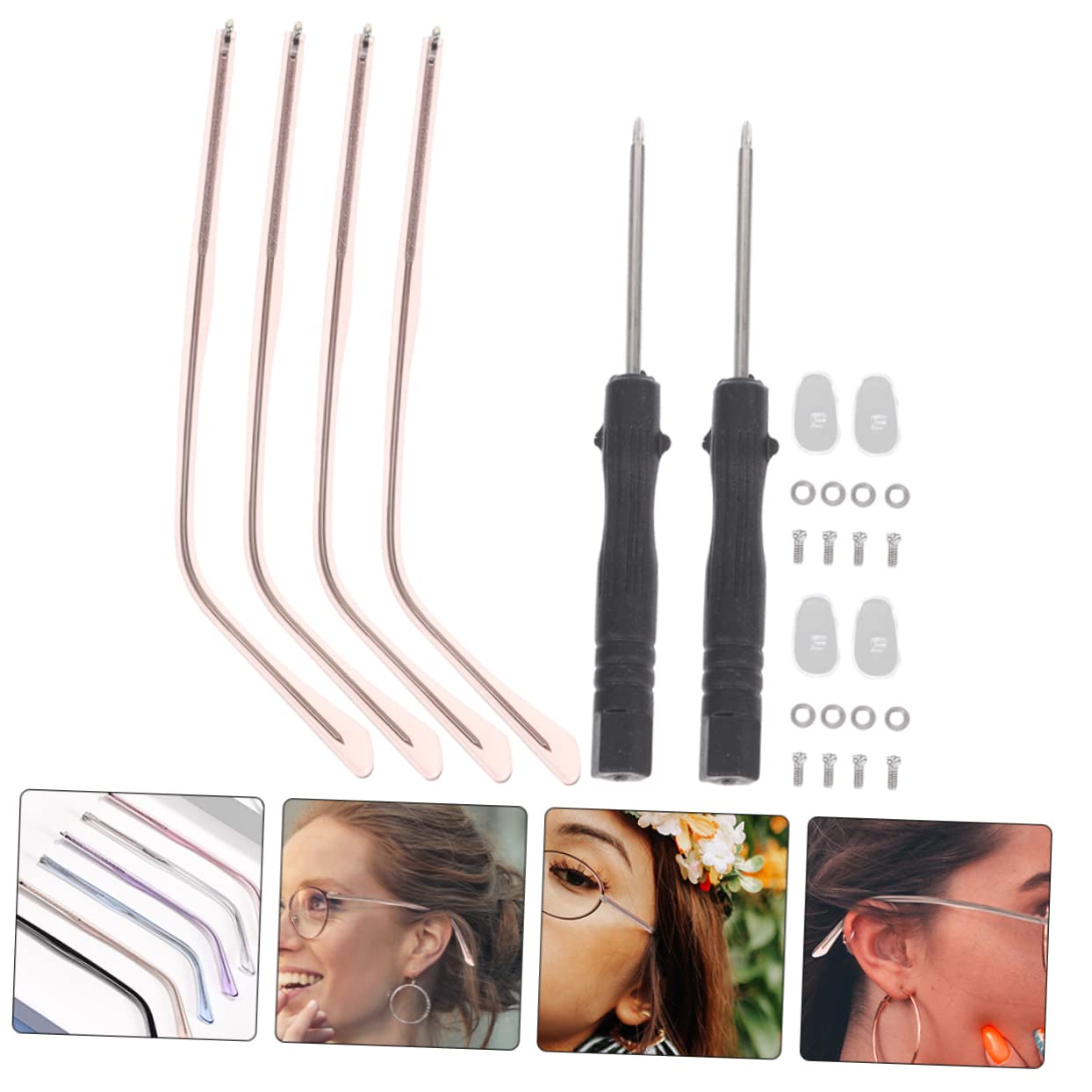 STOBOK 10-Pack Sunglasses Replacement Arms - Metal Temple Legs for Men & Women - Eyewear Repair Kit for Daily Use
