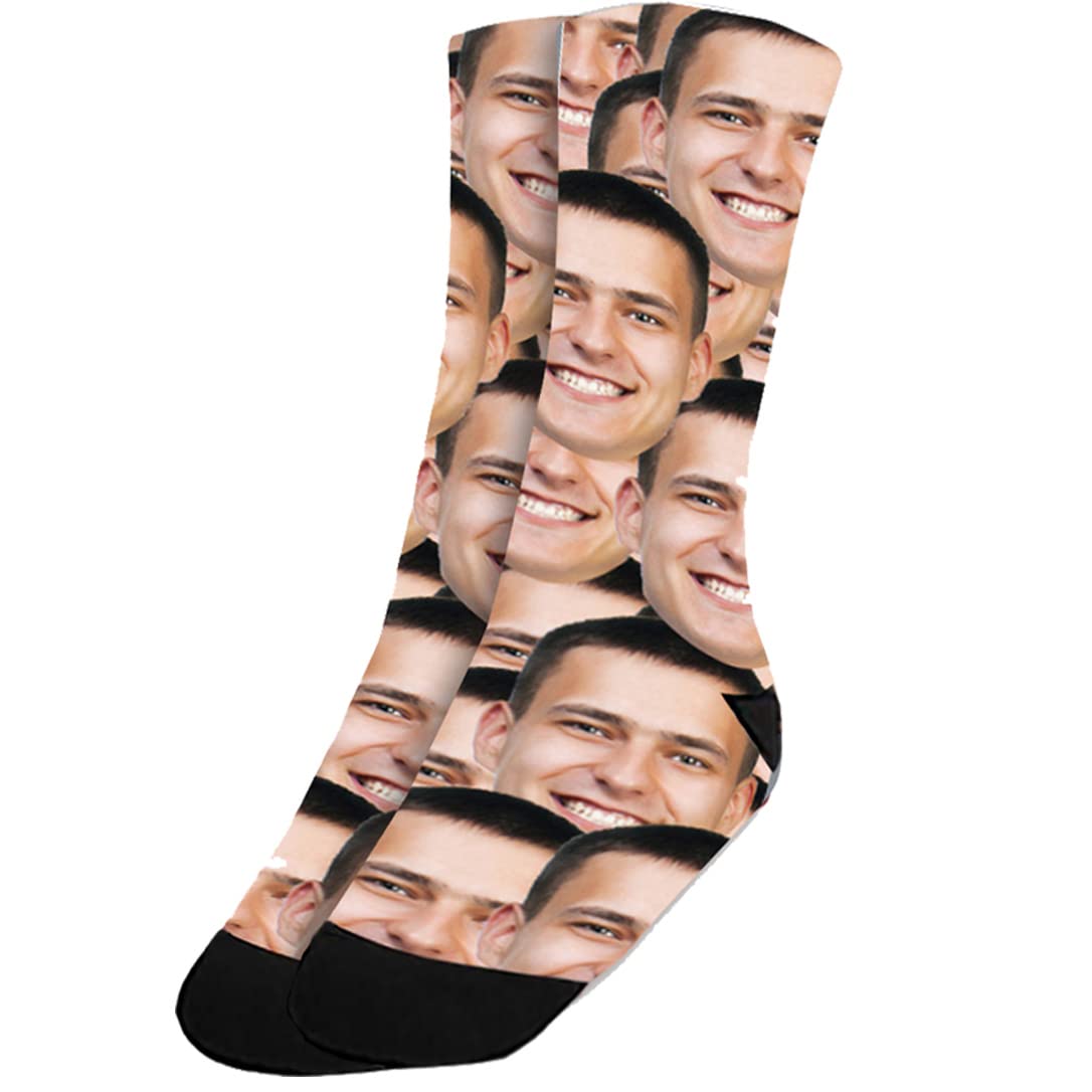 Custom Photo Socks with Face, Cat & Dog Designs - Personalized Colorful Crew Socks for Men & Women - Perfect Gift for Birthdays, Anniversaries & Holidays