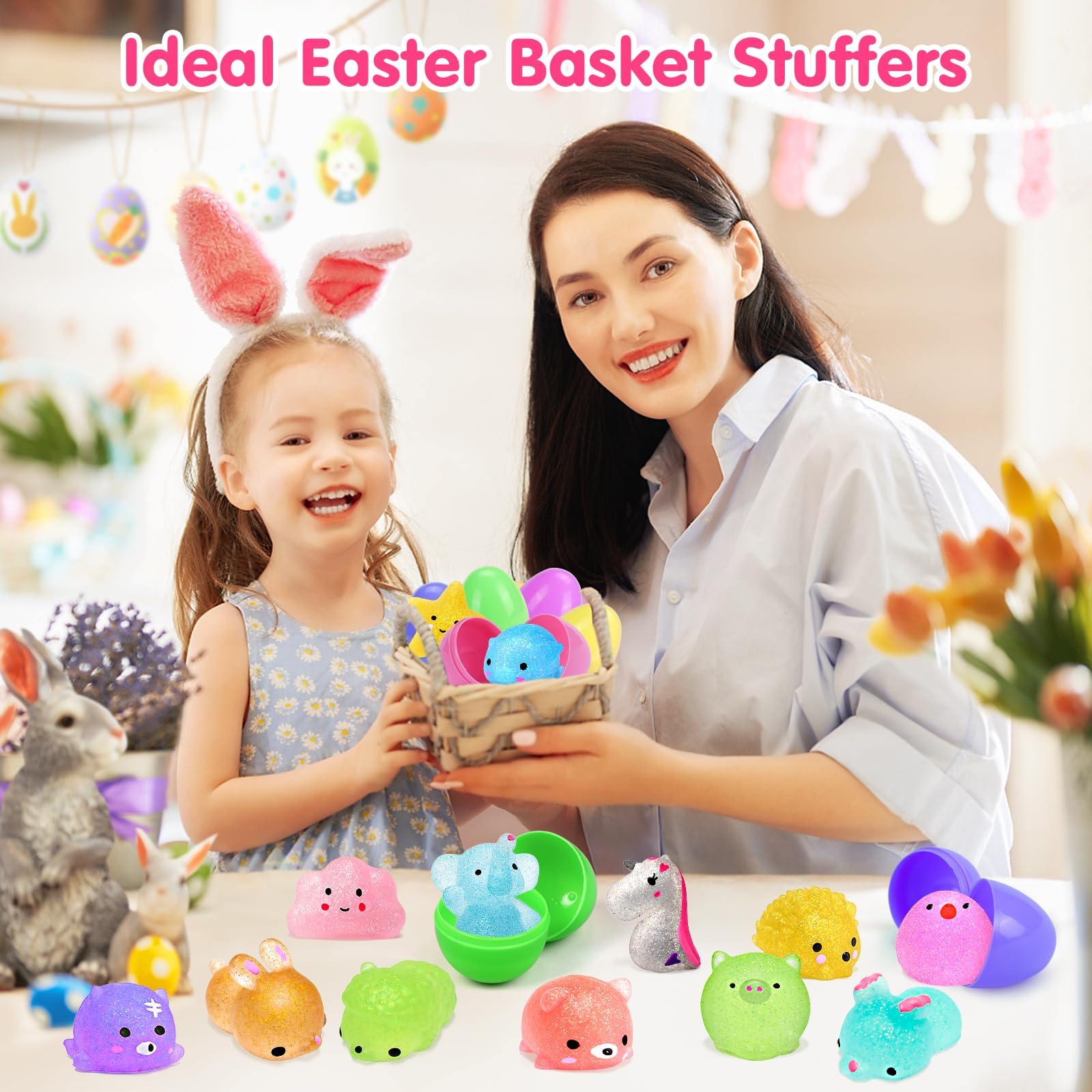 120pcs Mochi Squishy Toys for Kids - Stress Relief & Party Favors