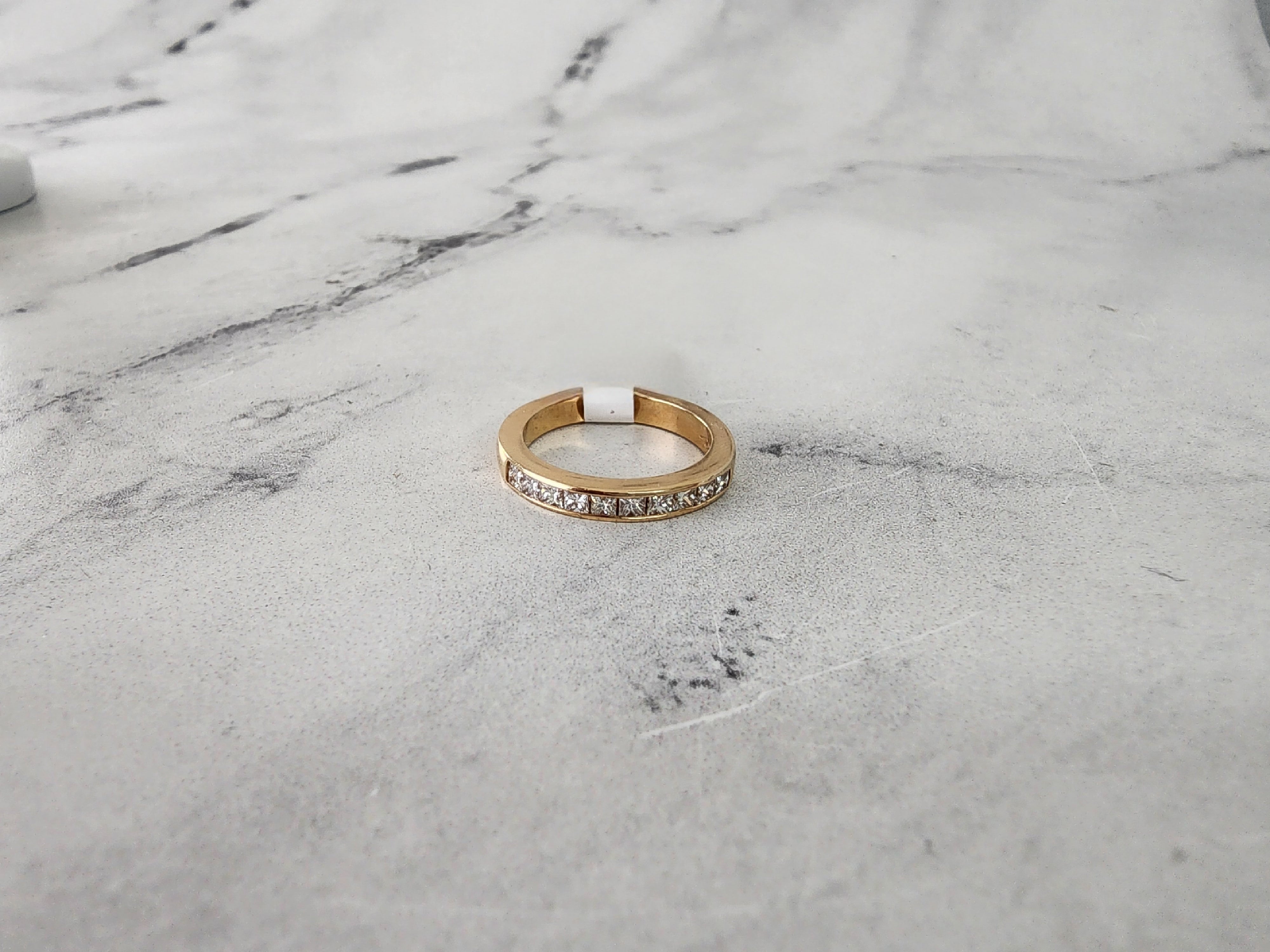 Princess Cut Diamond Wedding Band Ring - 14k Yellow Gold Engagement Ring for Women - Perfect for Proposals, Anniversaries & Bridal Jewelry