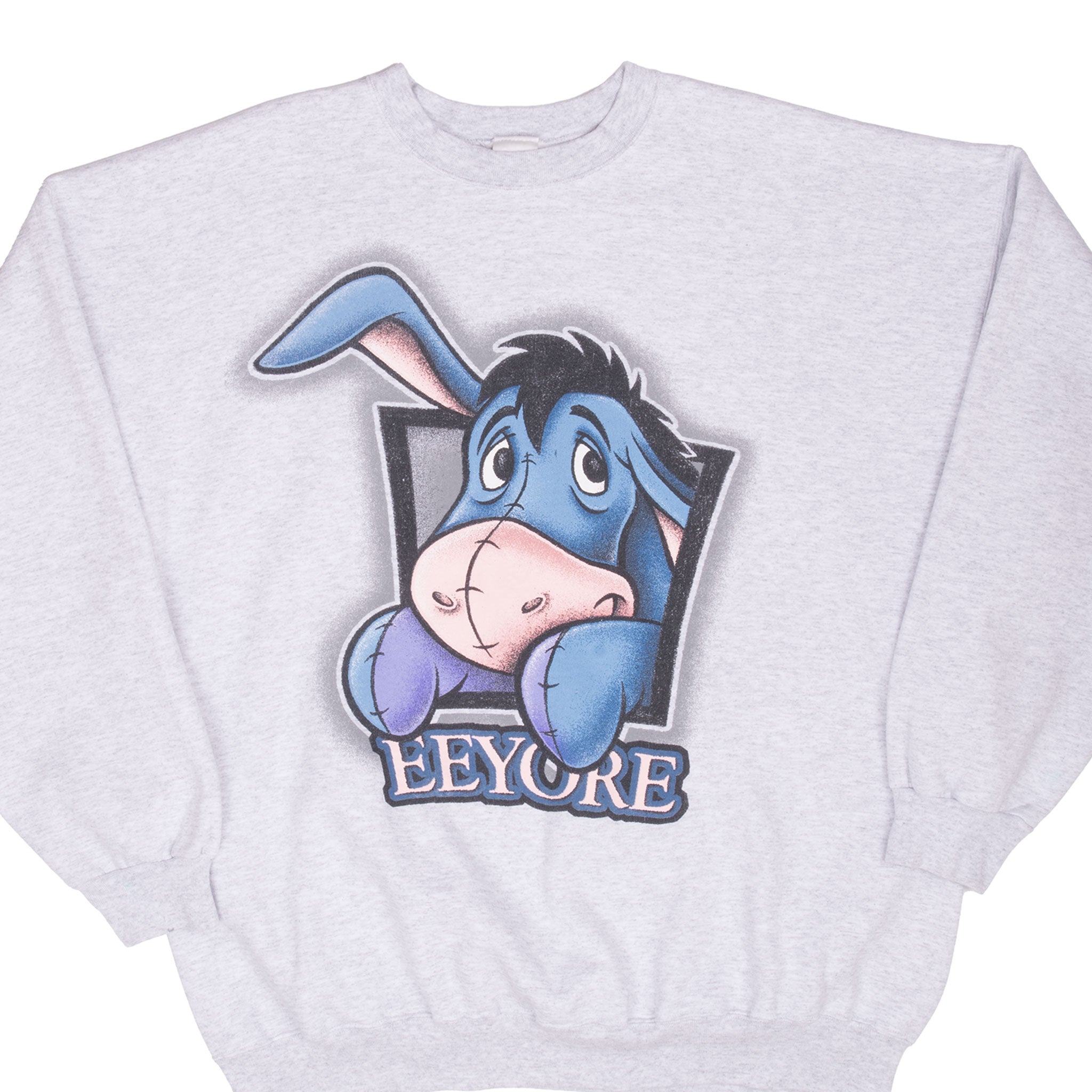 Vintage Disney Eeyore 1990s Grey Sweatshirt 2XL - Made in USA - Retro Cartoon Character Hoodie for Men & Women - Perfect for Casual Wear, Gifts, and Disney Fans Collection