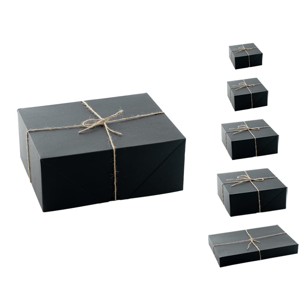 10 Pack Black Gift Boxes 10x8x4 Inches - Elegant Paper Gift Boxes for Father's Day, Graduation, Birthday Party & Holiday Gifts | Perfect for Jewelry, Candles, Chocolates & Small Presents