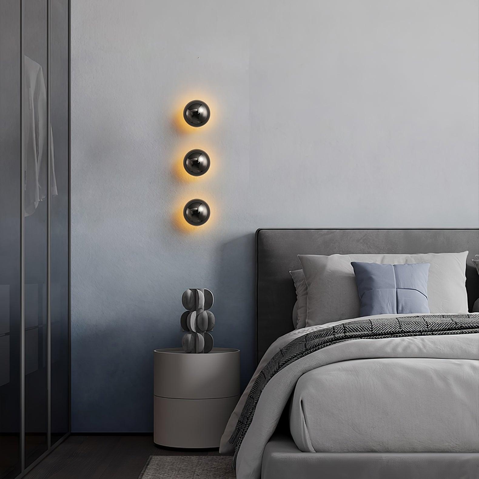 Aurum Sphere Wall Sconce - Modern Gold LED Wall Light Fixture for Living Room, Bedroom & Hallway Decor | Dimmable Indoor Lighting for Home & Office