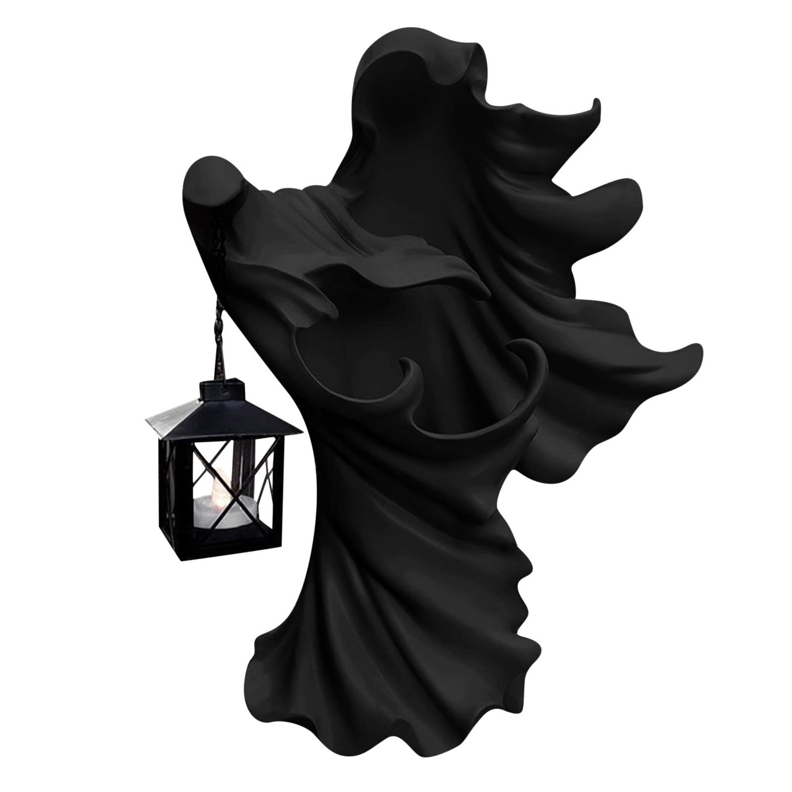 Resin Halloween Lantern Decor - Hell's Messenger & Ground Reaper with Lantern, Witch Decoration Lamp for Garden, Yard, and Home Decor | Spooky Outdoor & Indoor Halloween Party Decoration