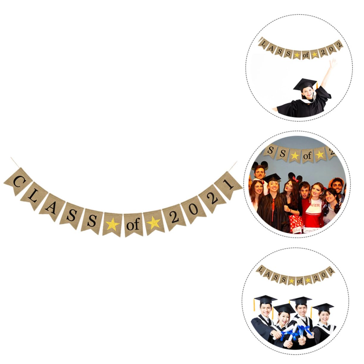 HOOTNEE Graduation Banner 2021 - Class of 21 Bunting Party Decorations, Wall Hanging Flag for Graduation Ceremony, Party & School Events - Perfect for Classroom, Home & Outdoor Celebrations