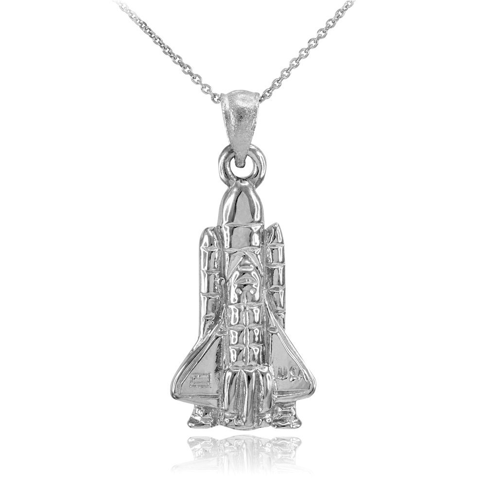 925 Sterling Silver Space Shuttle Charm Pendant Necklace for Women - NASA Inspired Rocket Ship Jewelry Gift for Astronaut Lovers, Science Enthusiasts | Perfect for Cosplay, Space Themed Parties & Everyday Wear