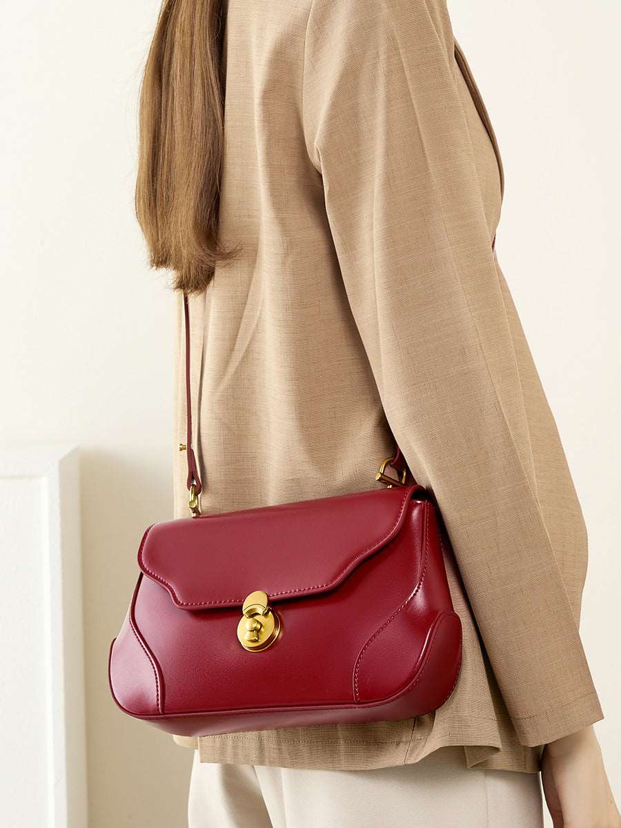 Stylish Small Leather Shoulder Bag for Women - Genuine Leather Crossbody Purse with Adjustable Strap - Perfect for Daily Use, Travel, and Work Commute