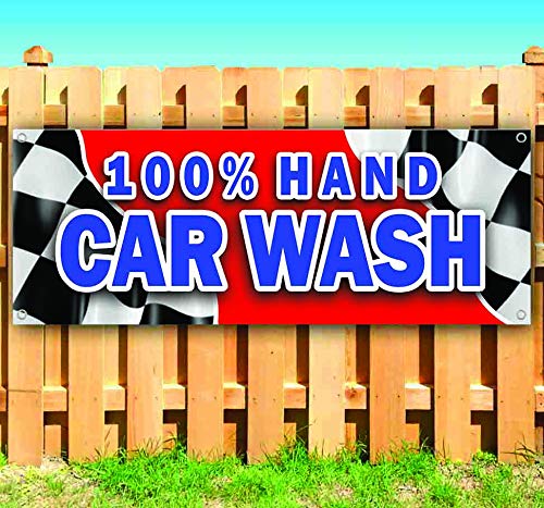 13 oz Heavy-Duty Vinyl Car Wash Banner with Metal Grommets - Durable Non-Fabric Sign for Auto Detailing & Car Wash Business Advertising