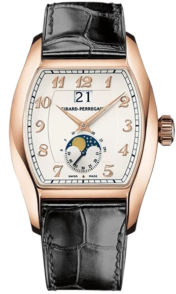 Luxury Girard Perregaux Richeville 18K Rose Gold Unisex Watch with Large Date Display - Perfect for Business Meetings & Formal Events