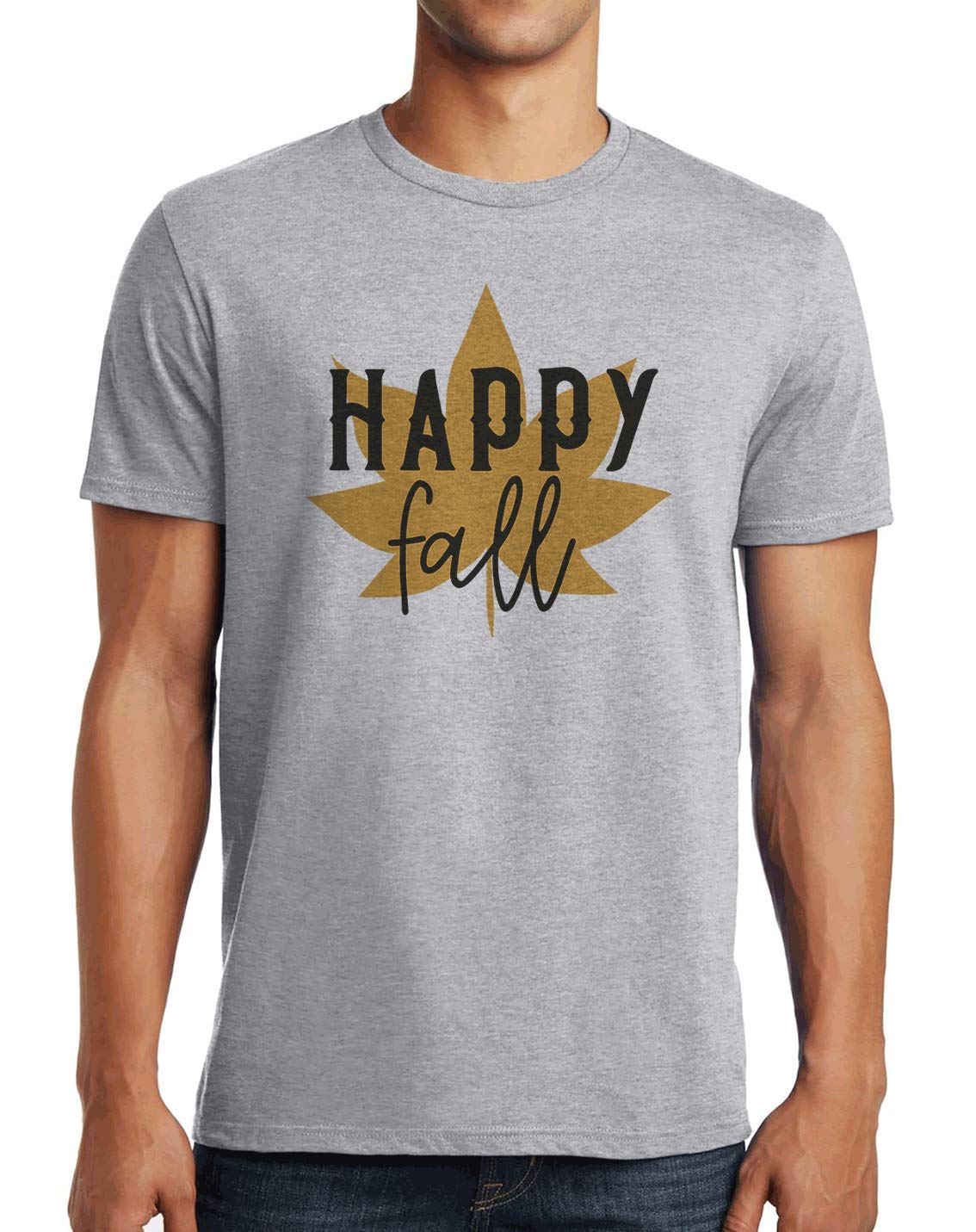 Happy Fall Leaf Shirt for Men | 7 ate 9 Apparel | Cozy Autumn Graphic Tee for Pumpkin Patch, Thanksgiving & Seasonal Outings