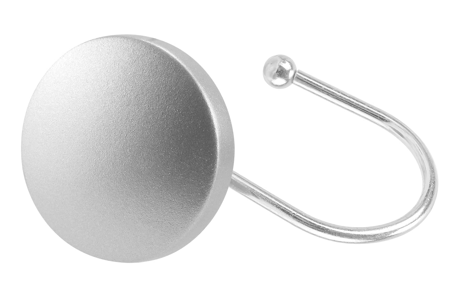 Modern Round Flat-Back Shower Curtain Hooks - Silver Bathroom Decor for Stylish Home, Perfect for Bathroom, Spa, and Hotel Decorations