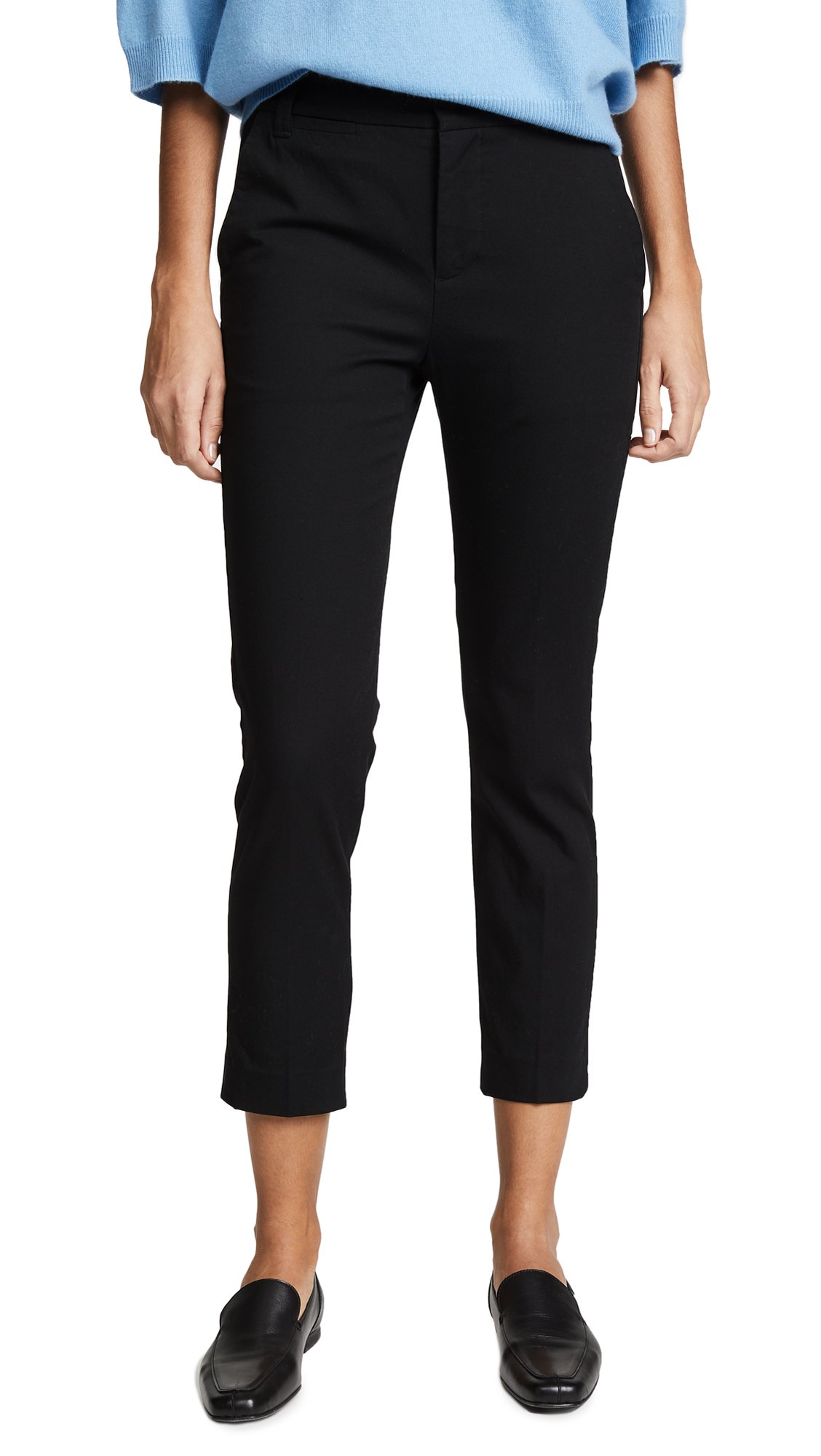 Vince Women's Coin Pocket Chino Pants - Classic Black Casual Trousers for Work & Everyday Wear | Size 2 | Comfortable Stretch Fabric for Office & Weekend Outings