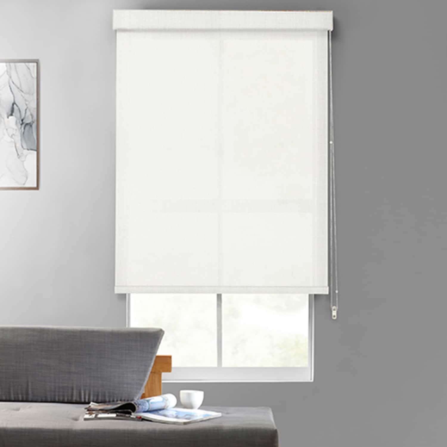 Bengaline Textured Room Darkening Roller Shades - Blackout Window Coverings for Bedroom & Home Theater - Noise Reducing & Energy Efficient