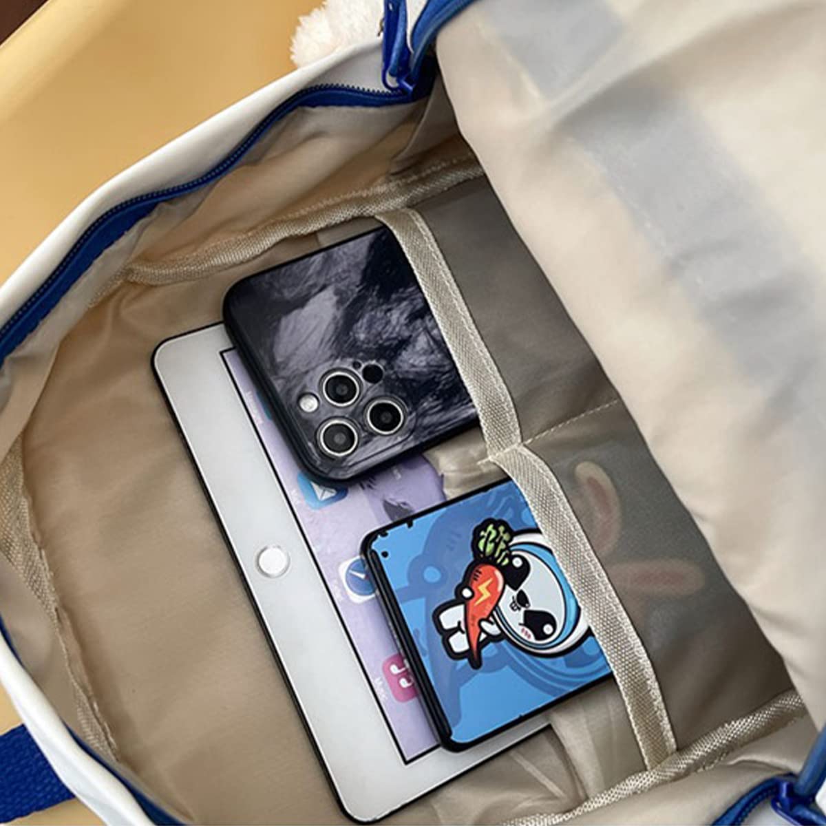 Cute Kawaii Mini Backpack with Pendant - 12.6 Inch Aesthetic Japanese Style Pastel Blue Bag for School, Travel & Cosplay | Perfect for Anime Lovers & Fashion Accessories