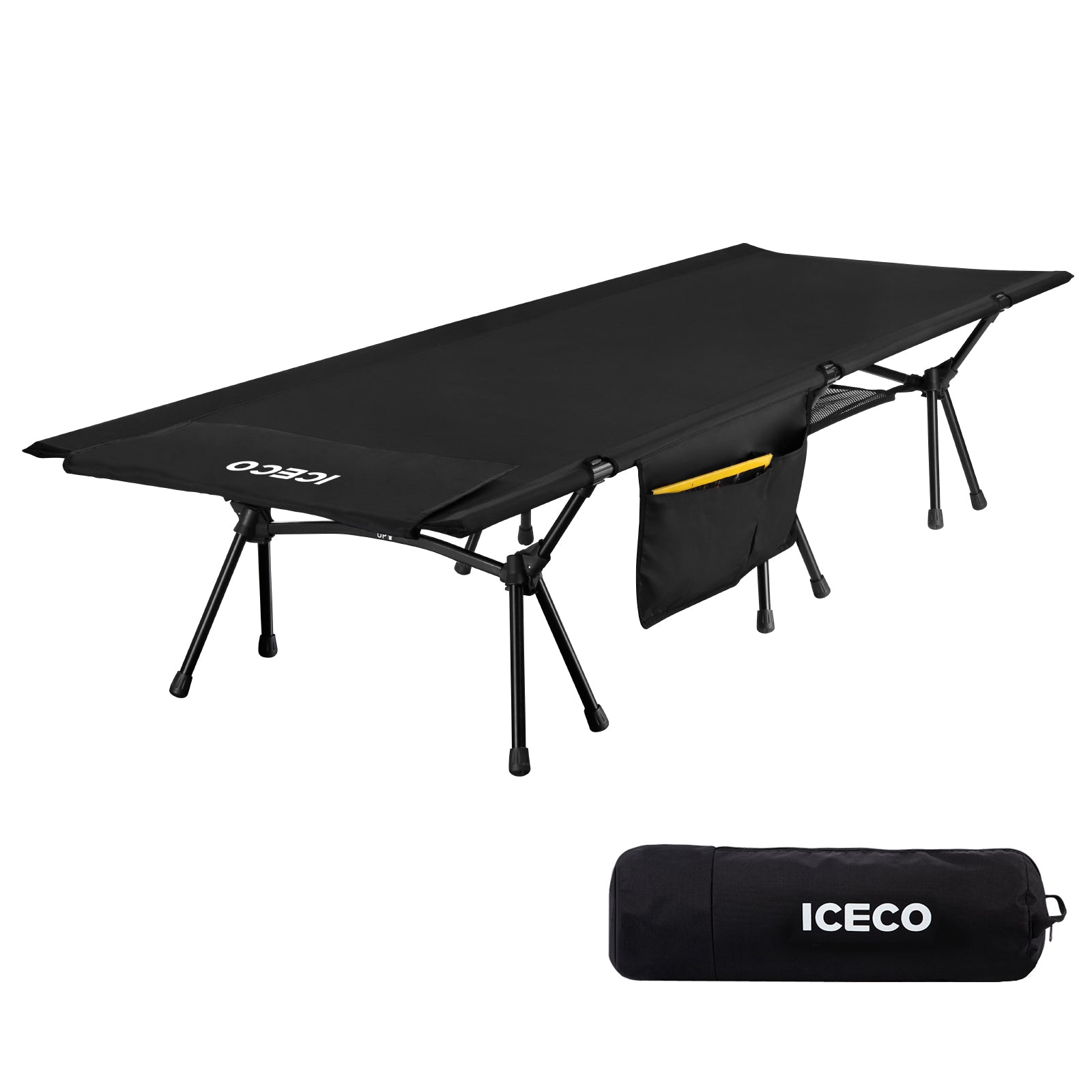 ICECO Portable L Size Camping Cot - Lightweight Folding Bed for Outdoor Camping, Hiking & Travel - Perfect for Backpacking, Beach Trips & Emergency Use