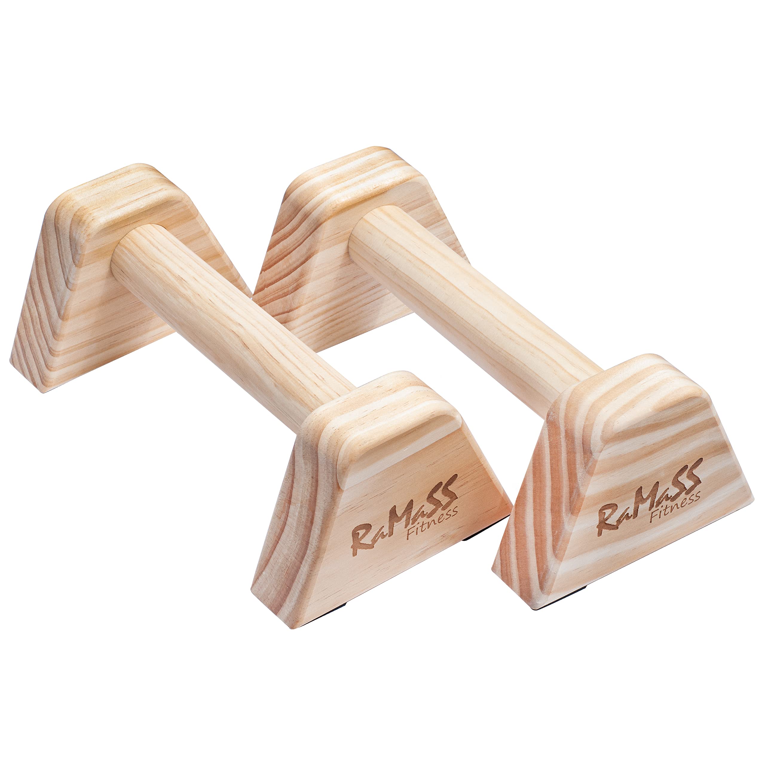 RAMASS Fitness Parallettes Bars - Wooden Calisthenics Push Up Bars for Home Gym, Strength Training & Gymnastics - Perfect for Push-Ups, Dips, L-Sits & Handstand Practice