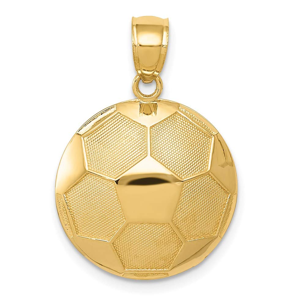 14k Gold Soccer Ball Pendant - Black Bow for Sports Lovers