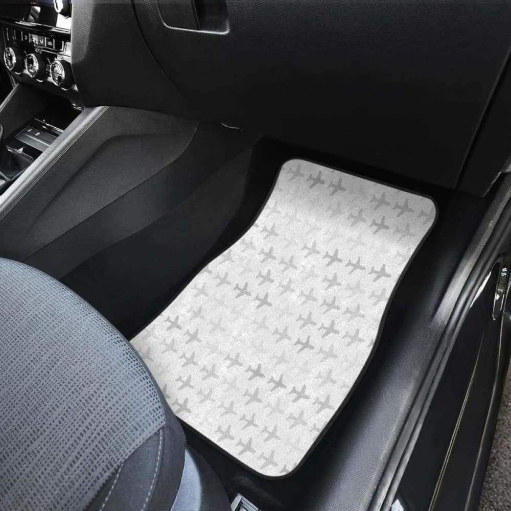 Airplane Print Car Mats - Non-Slip Front & Back Floor Mats for Cars - Perfect for Aviation Enthusiasts & Travel Lovers