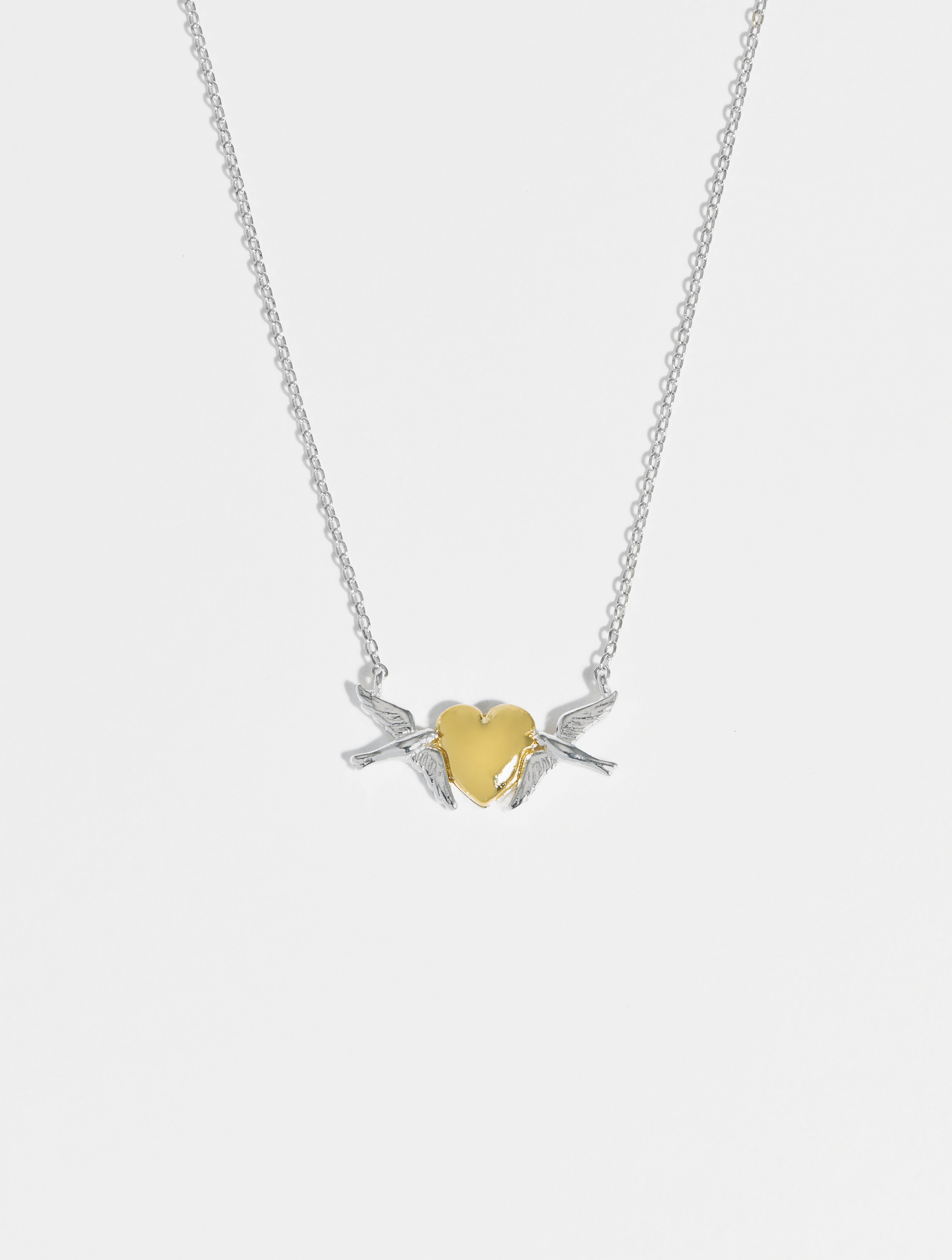 Birds and Heart Necklace - Dainty Gold Pendant for Women - Perfect for Valentine's Day Gifts & Everyday Jewelry