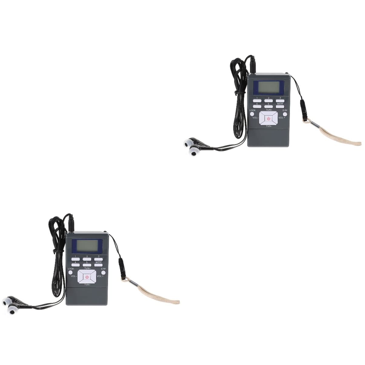 Milisten 2 Pack Portable AM/FM Digital Pocket Radio with LCD Display - Mini Transistor Radio for Travel, Camping, Emergency & Outdoor Activities