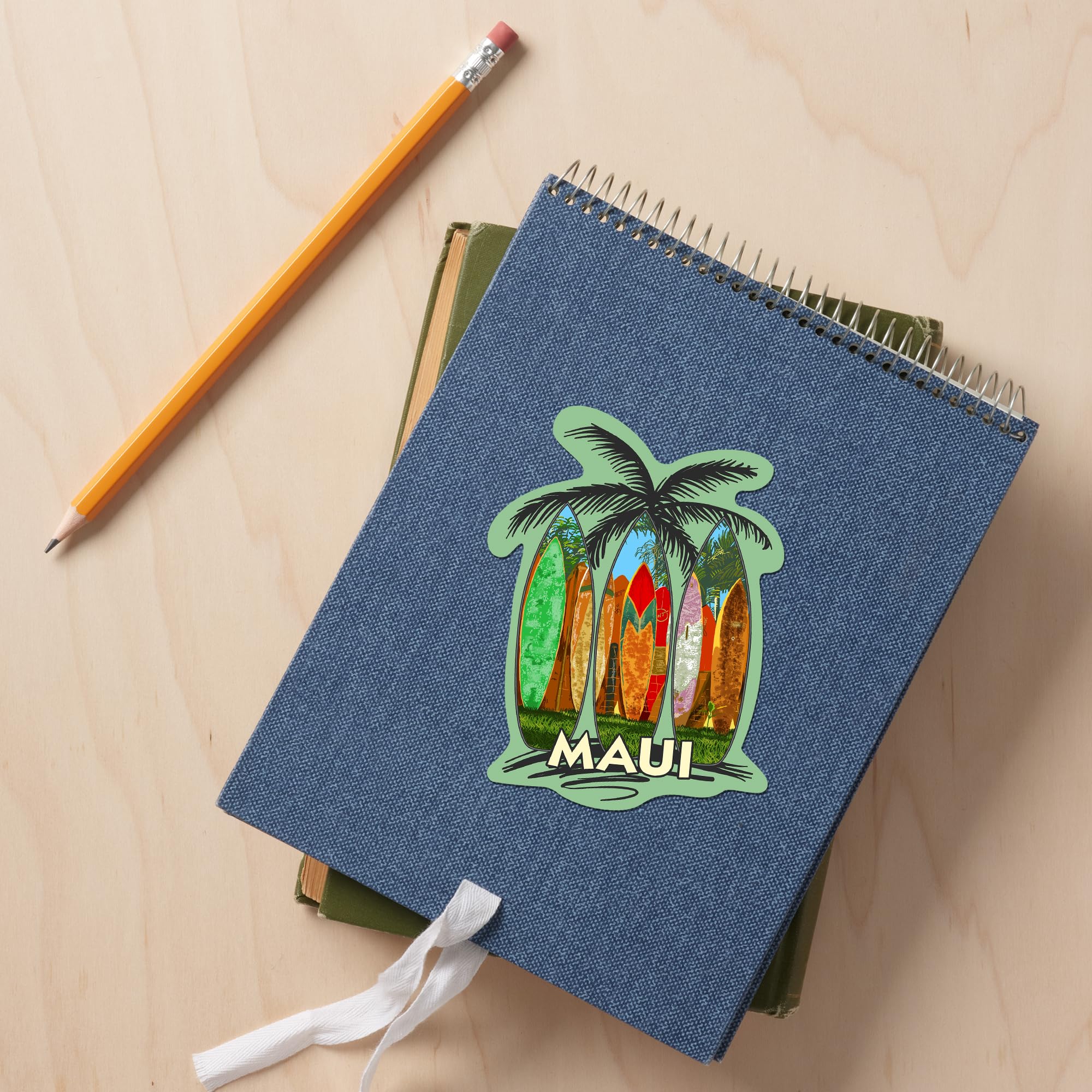 Custom Die Cut Maui Surfboard Vinyl Stickers 3-6 Inches - Waterproof Decals for Cars, Water Bottles, Laptops, Coolers - Perfect for Beach Lovers, Surf Enthusiasts & Tropical Decor